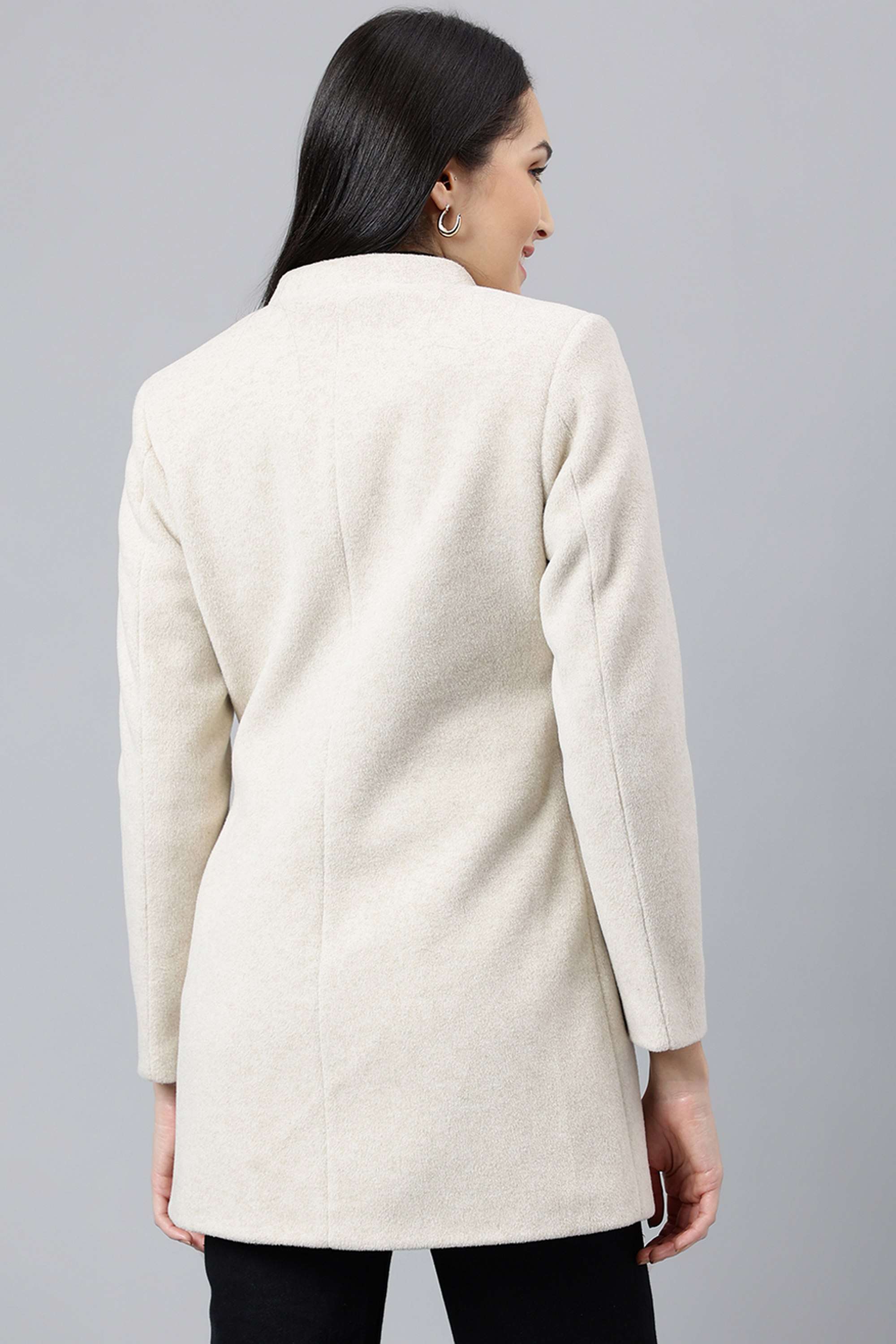 Solid-Polyester-Regular-Fit-Women-s-Casual-Wear-Coat