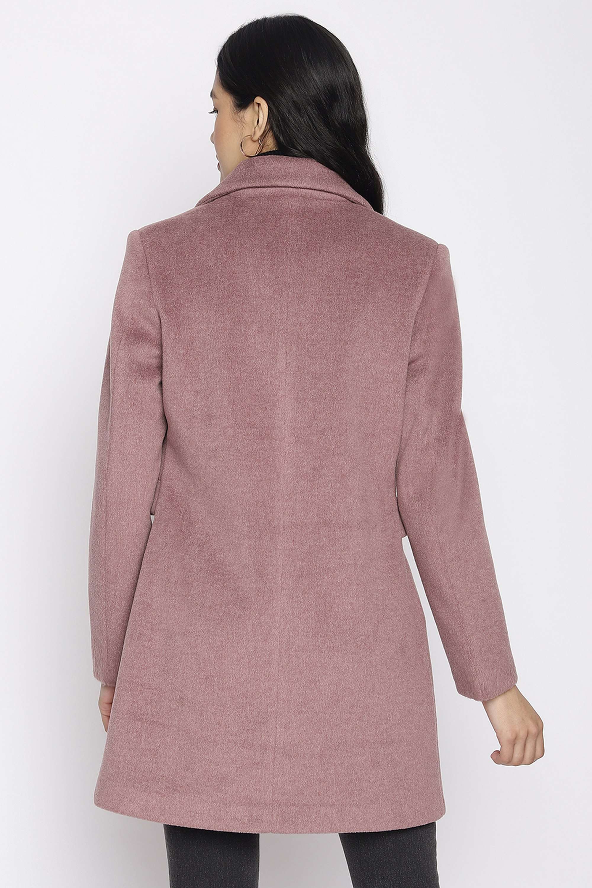 Solid-Polyester-Regular-Fit-Women-s-Casual-Wear-Coat