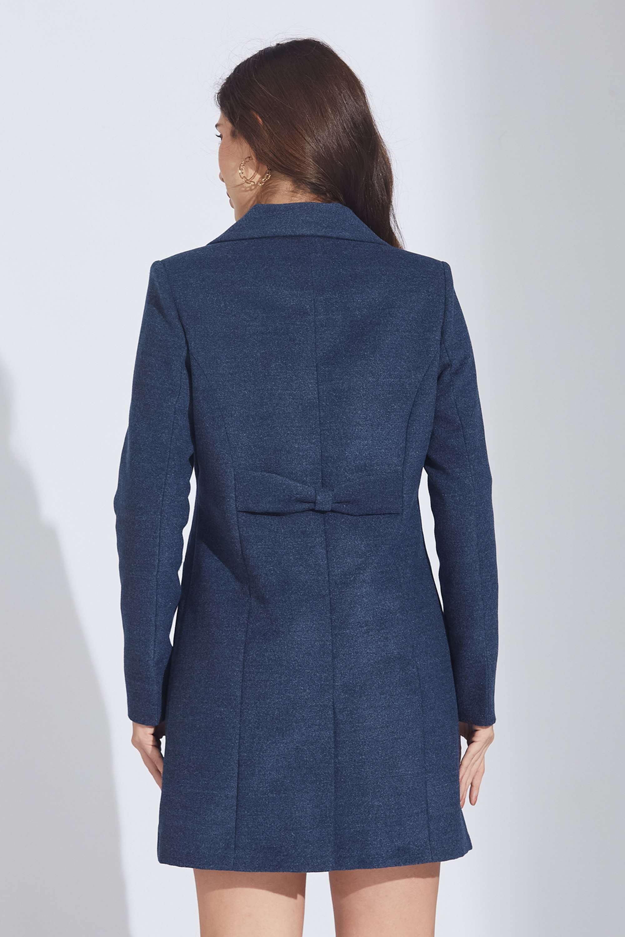 Solid-Polyester-Collared-Women-s-Coat