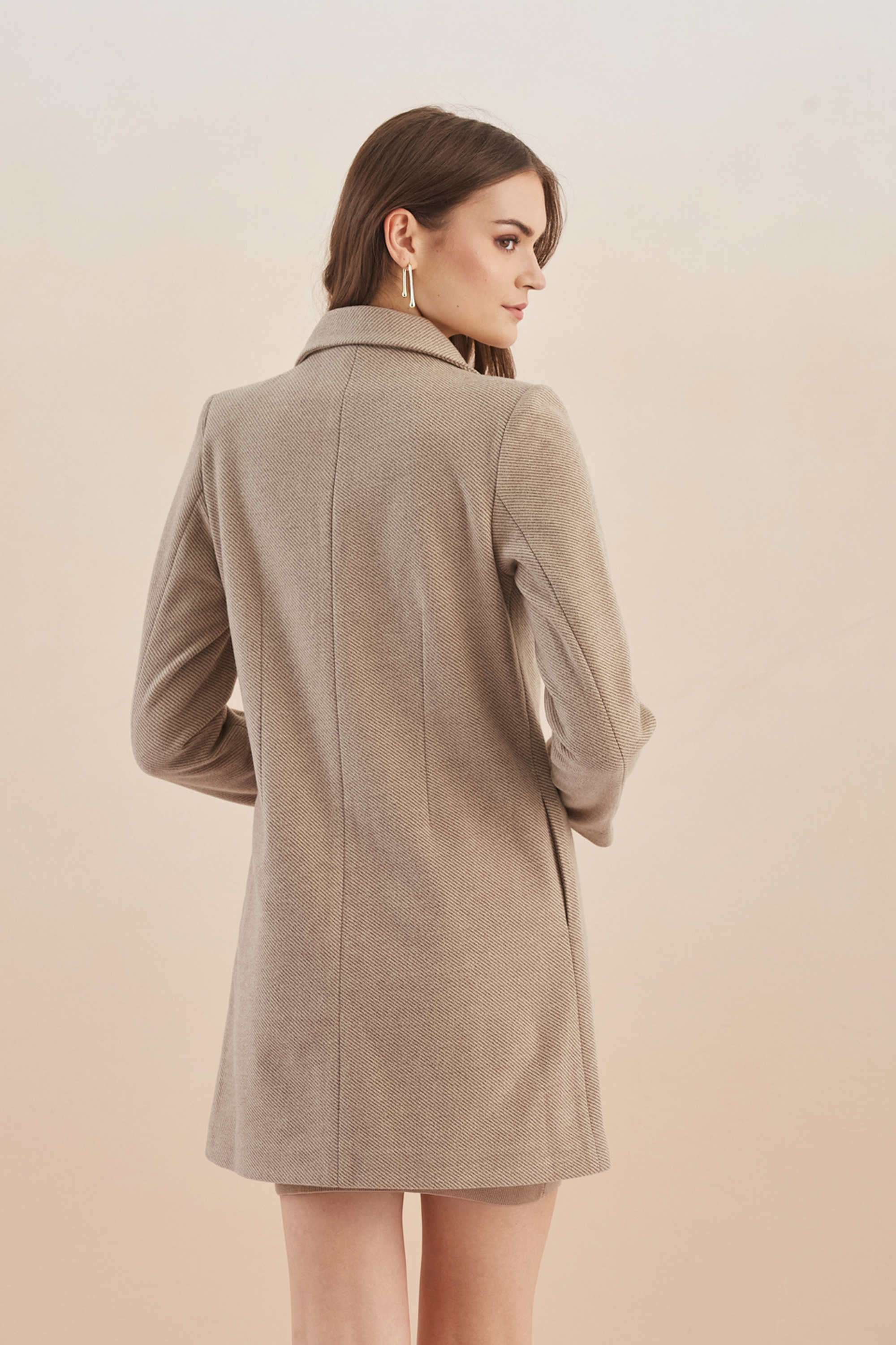 Solid-Polyester-Regular-Fit-Women-s-Casual-Coat