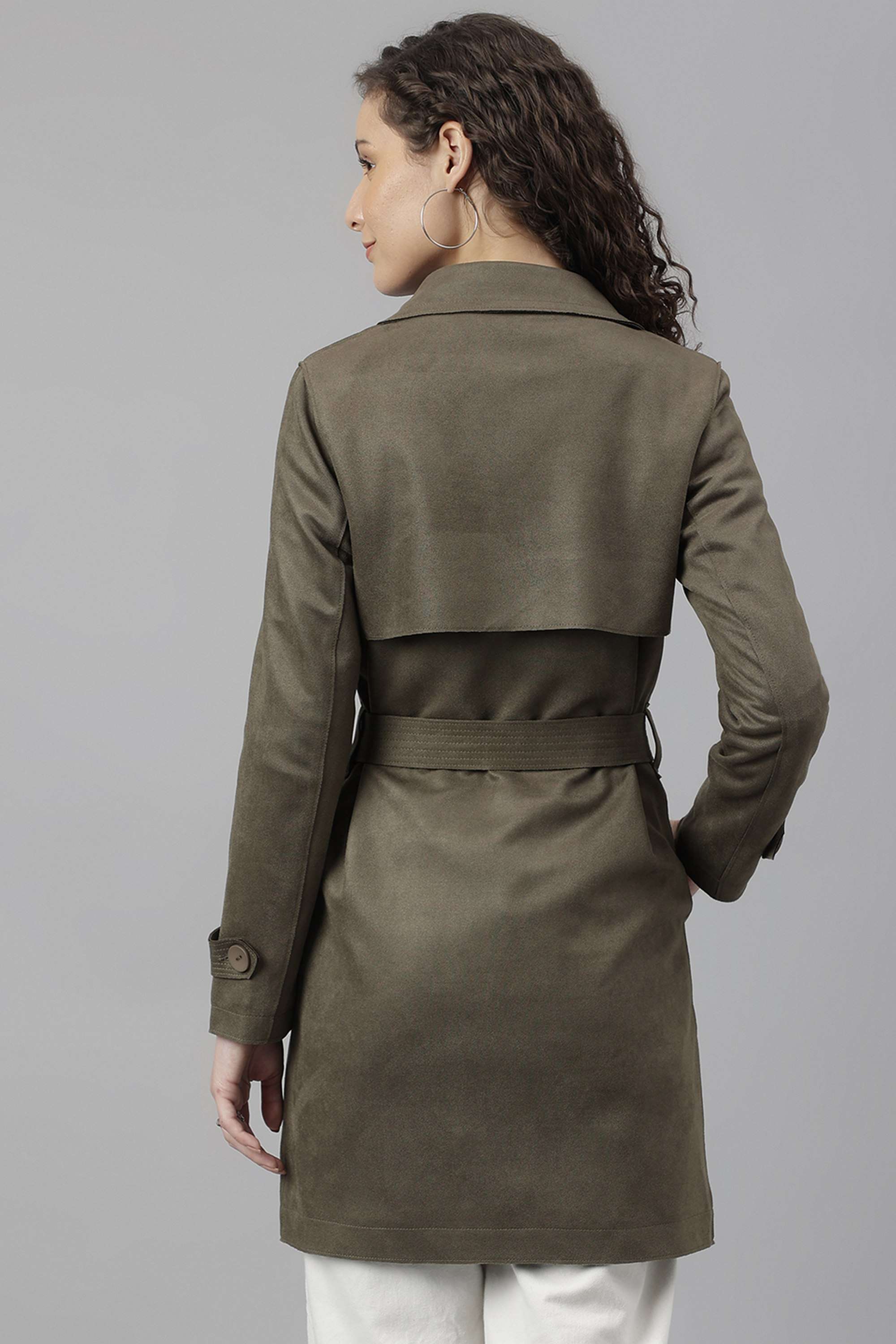 Solid-Polyester-Regular-Fit-Women-s-Casual-Wear-Coat