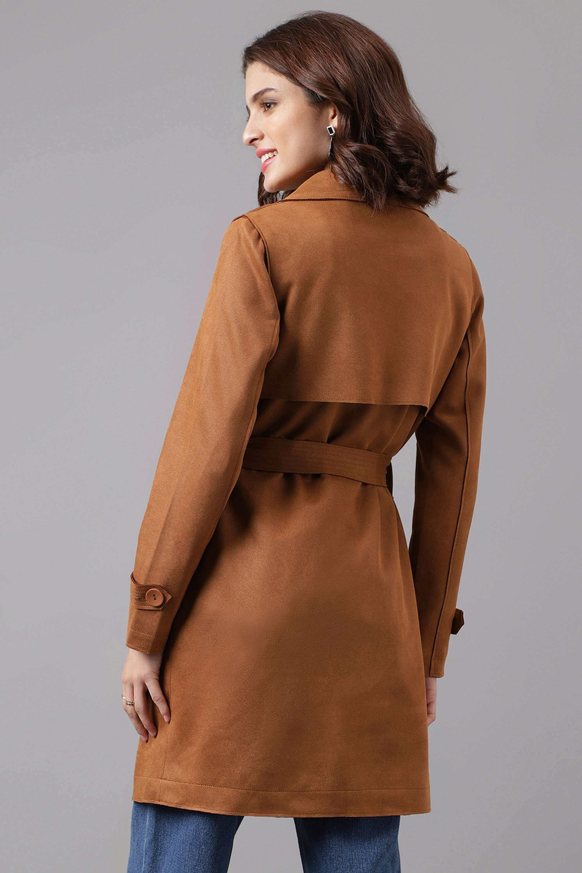 Solid-Polyester-Regular-Fit-Women-s-Casual-Wear-Coat