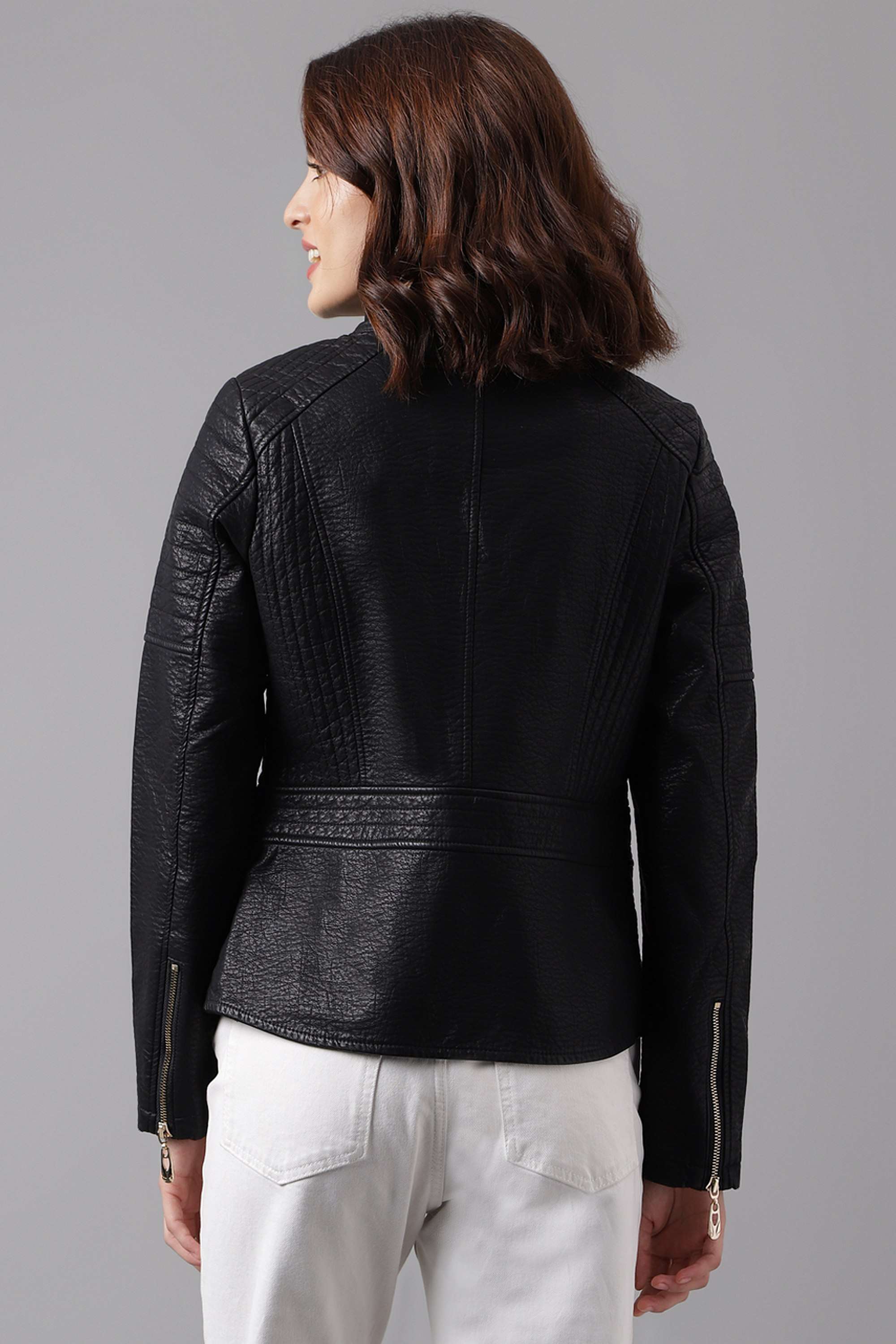 Solid-Blended-Fabric-Women-s-Casual-Wear-Jacket