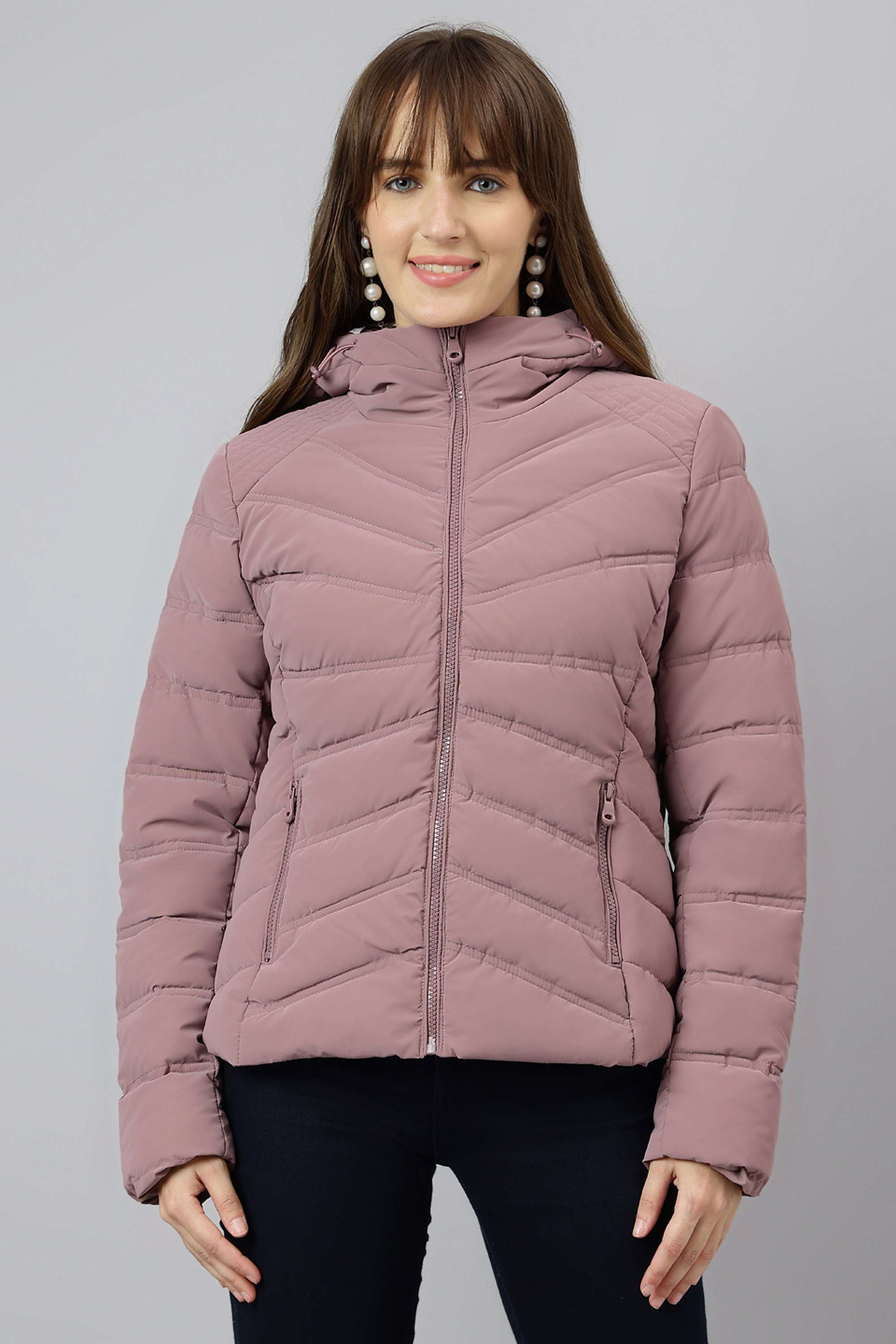 Self-Design-Blended-Fabric-Women-s-Casual-Wear-Jacket