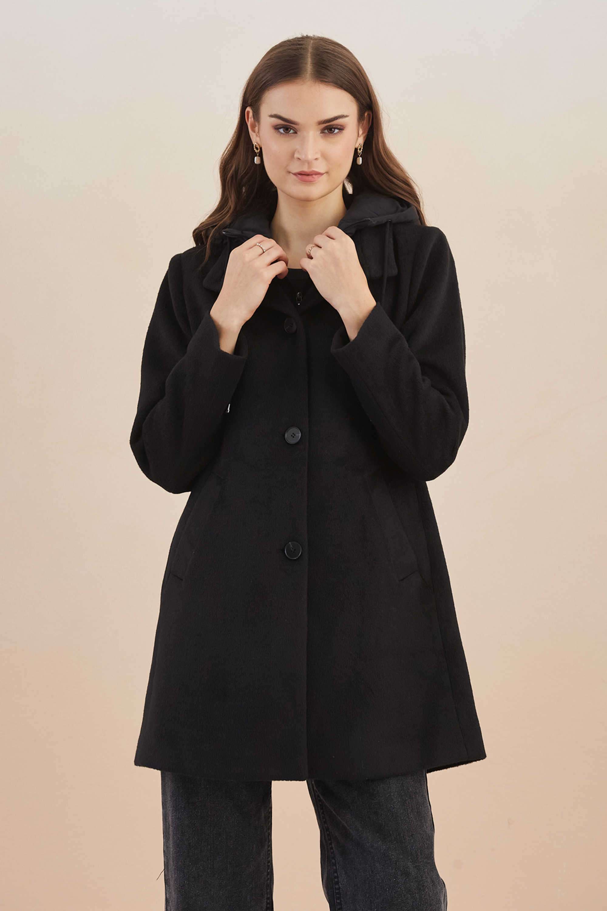 Solid-Polyester-Regular-Fit-Women-s-Casual-Wear-Coat