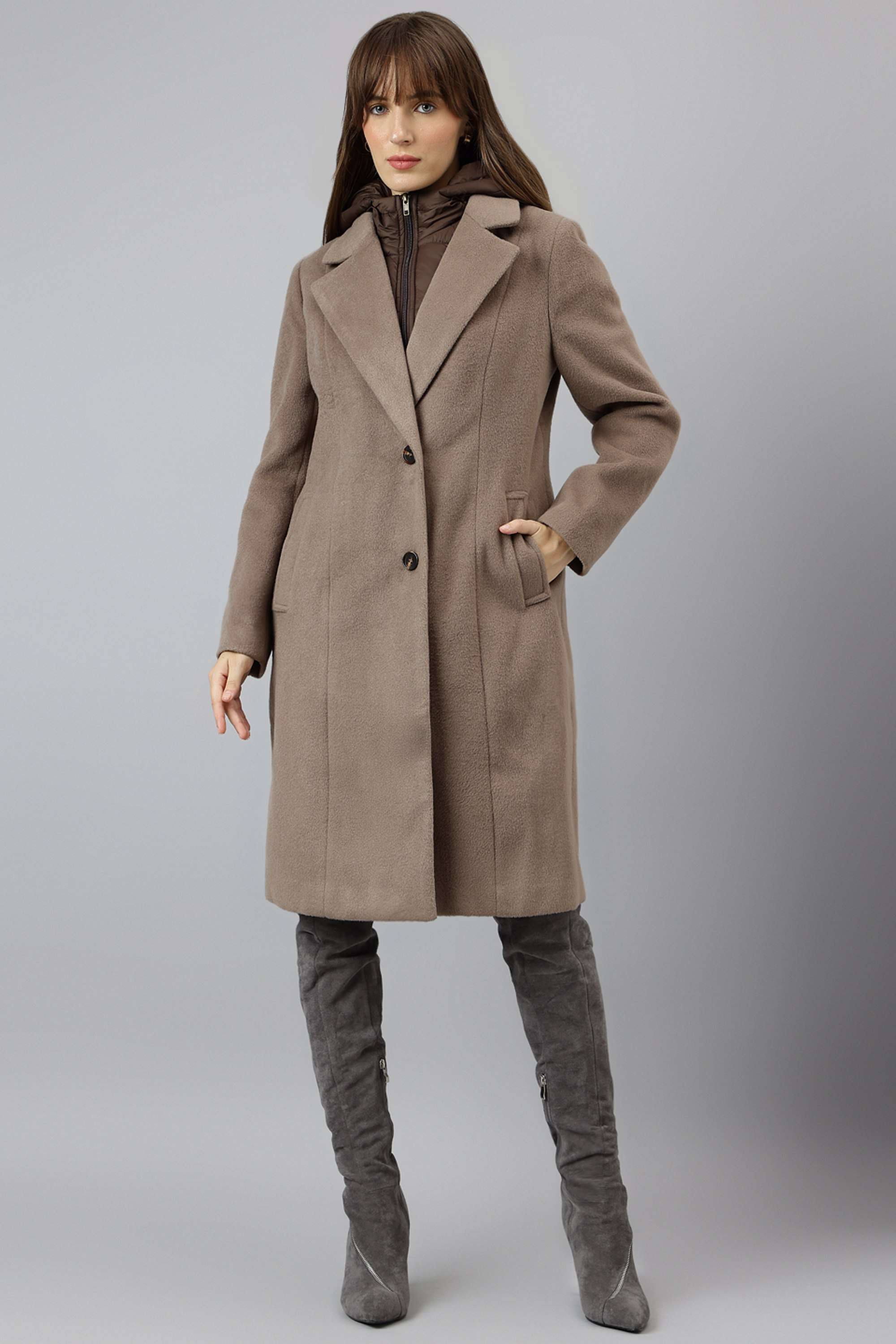 Solid-Polyester-Regular-Fit-Women-s-Casual-Wear-Coat