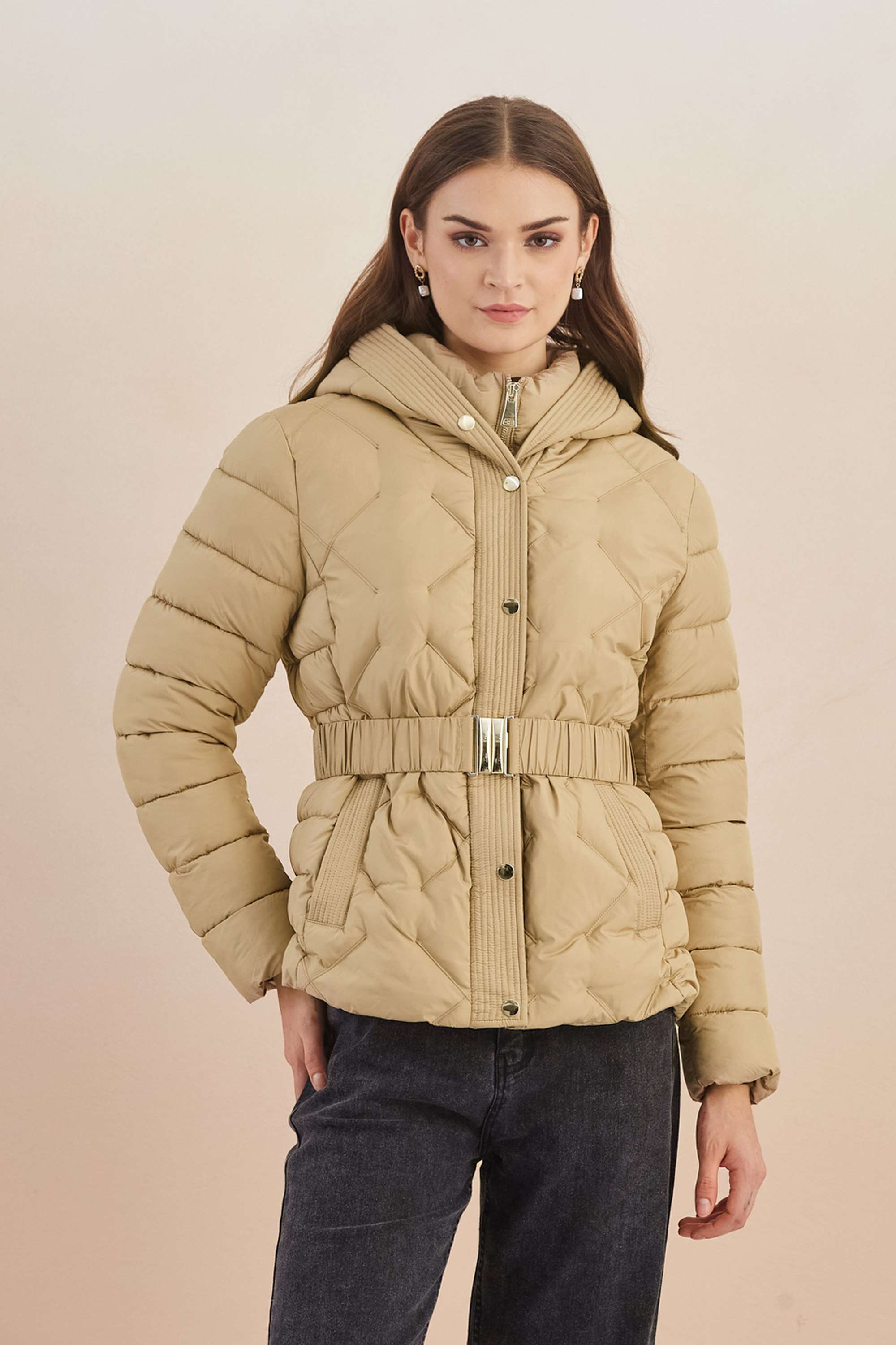 Solid-Polyester-Hooded-Women-s-Jacket