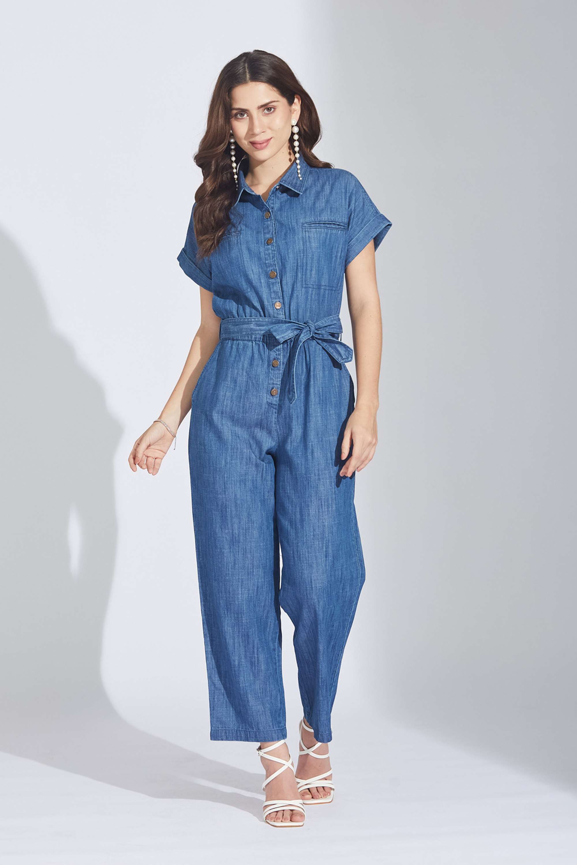 Solid-Cotton-Regular-Fit-Women-s-Jumpsuit