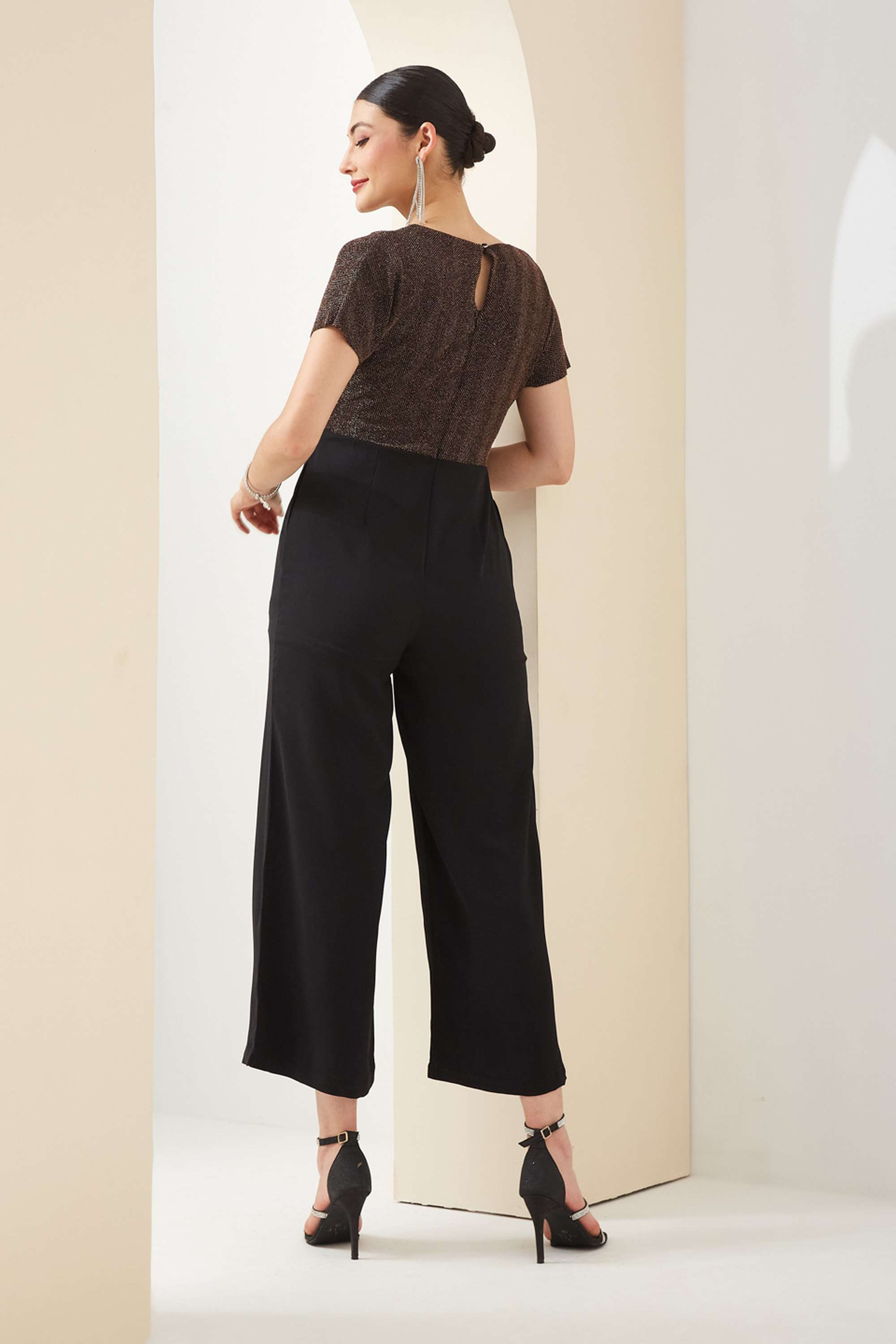 Solid-Short-Sleeves-Nylon-Women-Full-Length-Jumpsuit