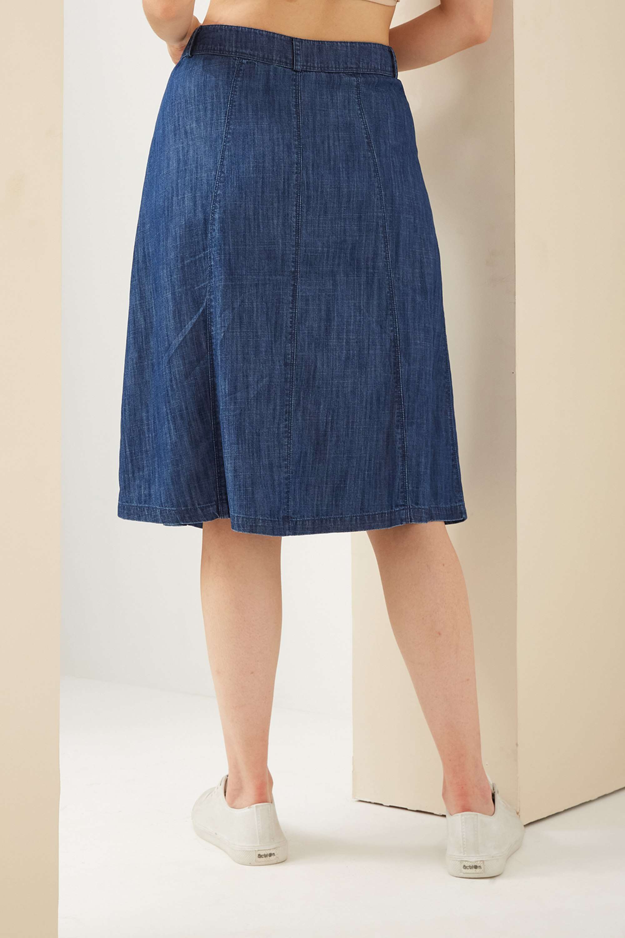 Regular-Fit-Knee-Length-Cotton-Women-Casual-Wear-Skirts