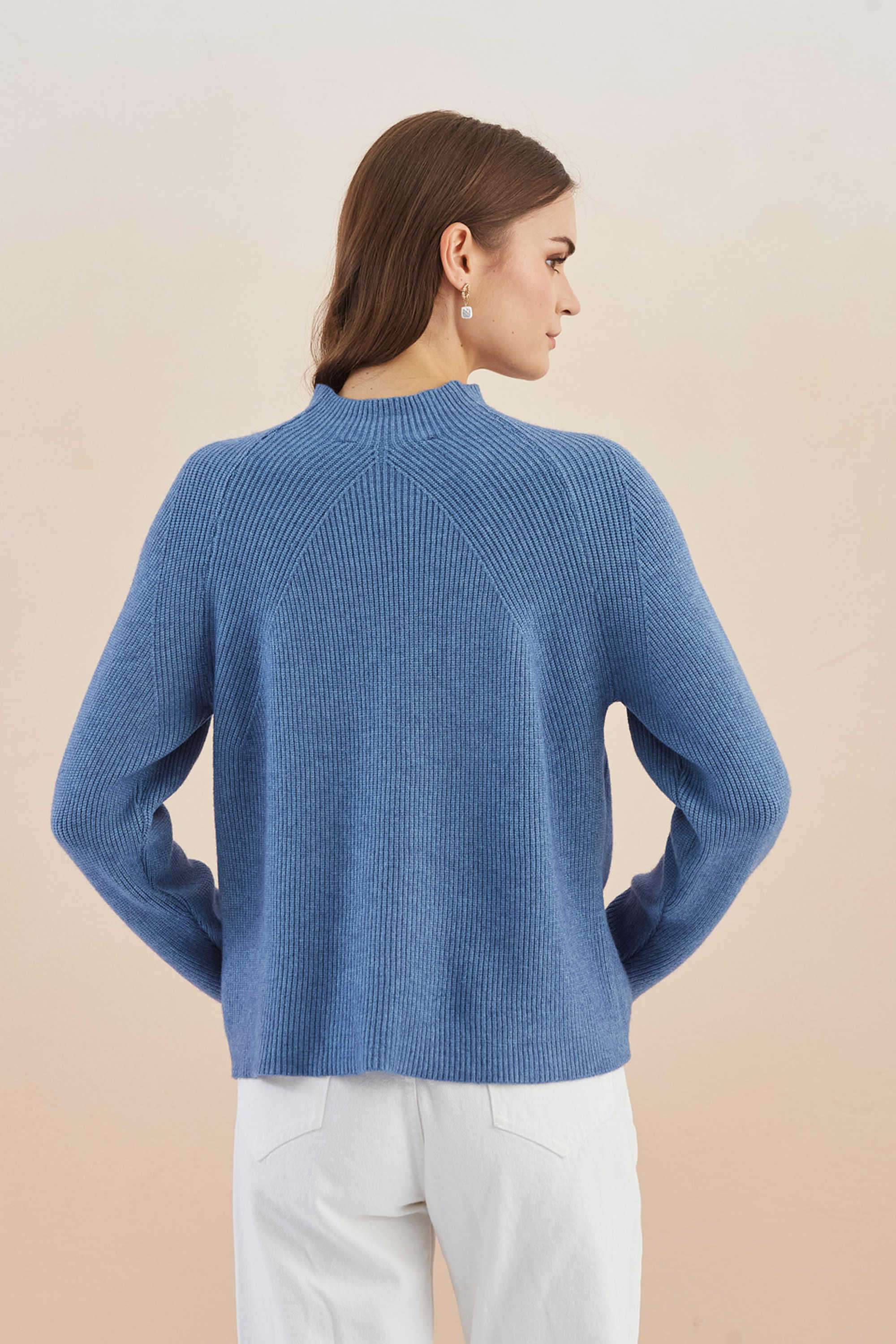 Solid-Round-Neck-Blended-Fabric-Women-s-Casual-Wear-Sweater