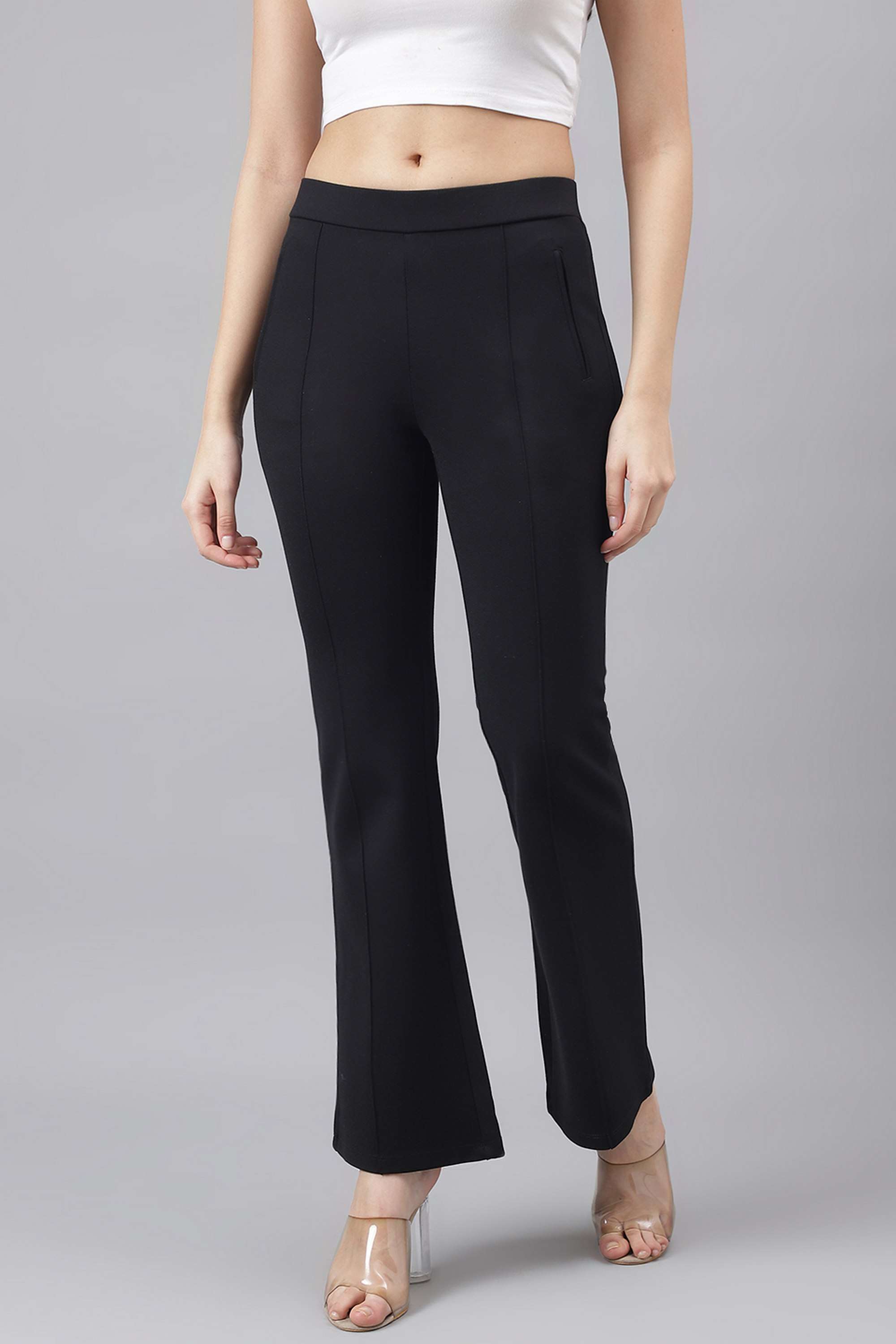 Solid-Regular-Fit-Nylon-Women-s-Casual-Wear-Trousers