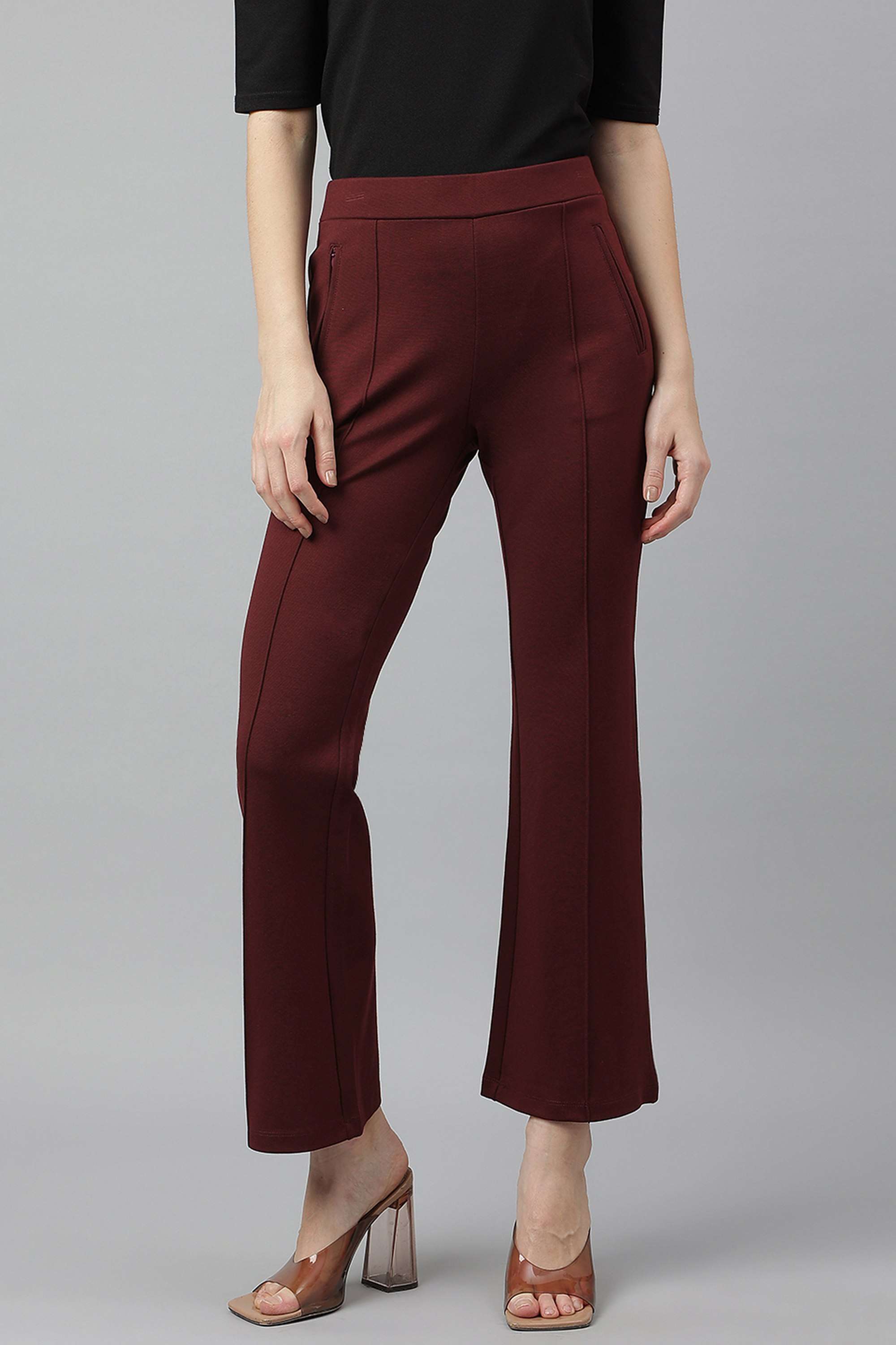 Solid-Regular-Fit-Nylon-Women-Casual-Wear-Trousers