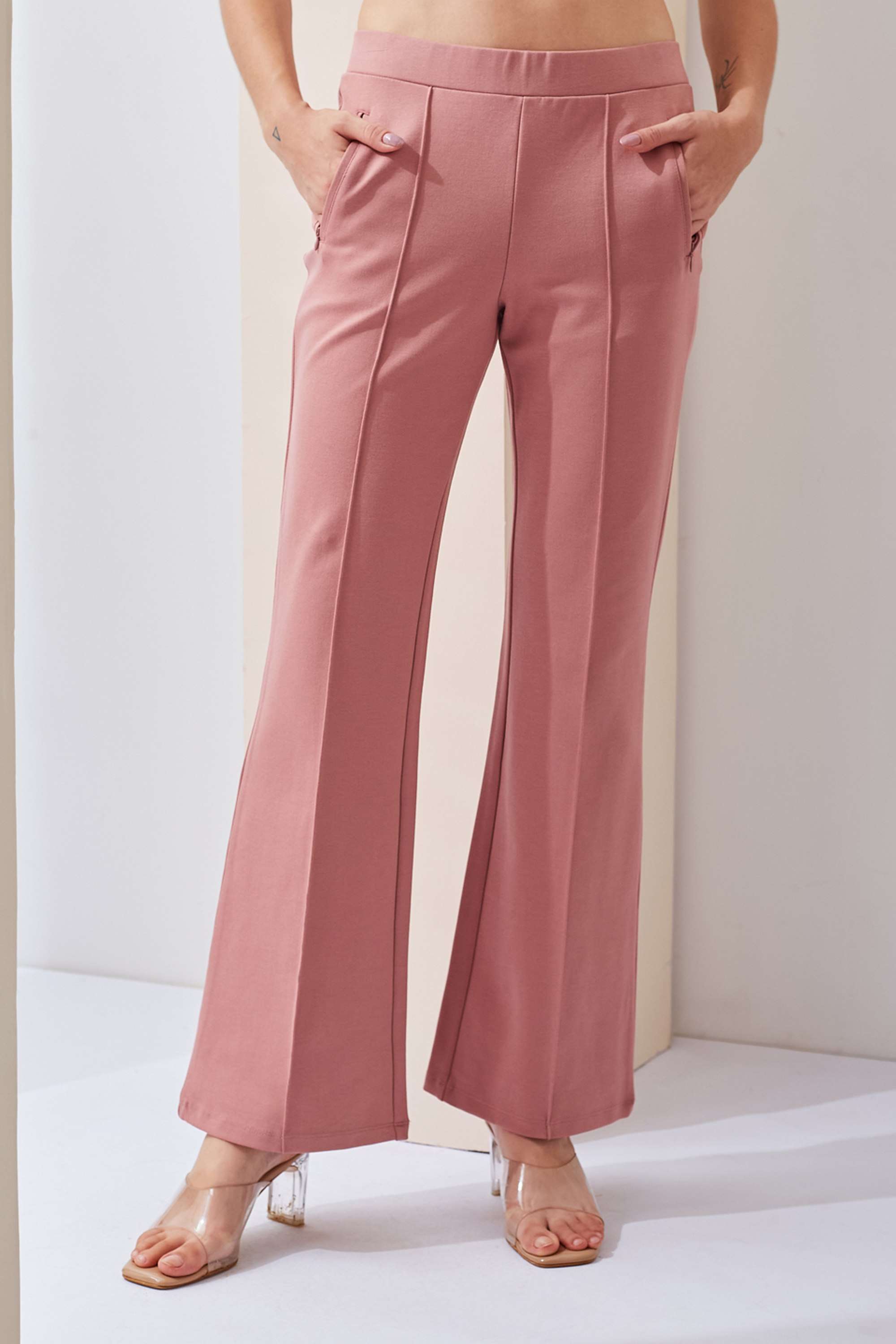 Solid-Regular-Fit-Nylon-Women-Casual-Wear-Trousers