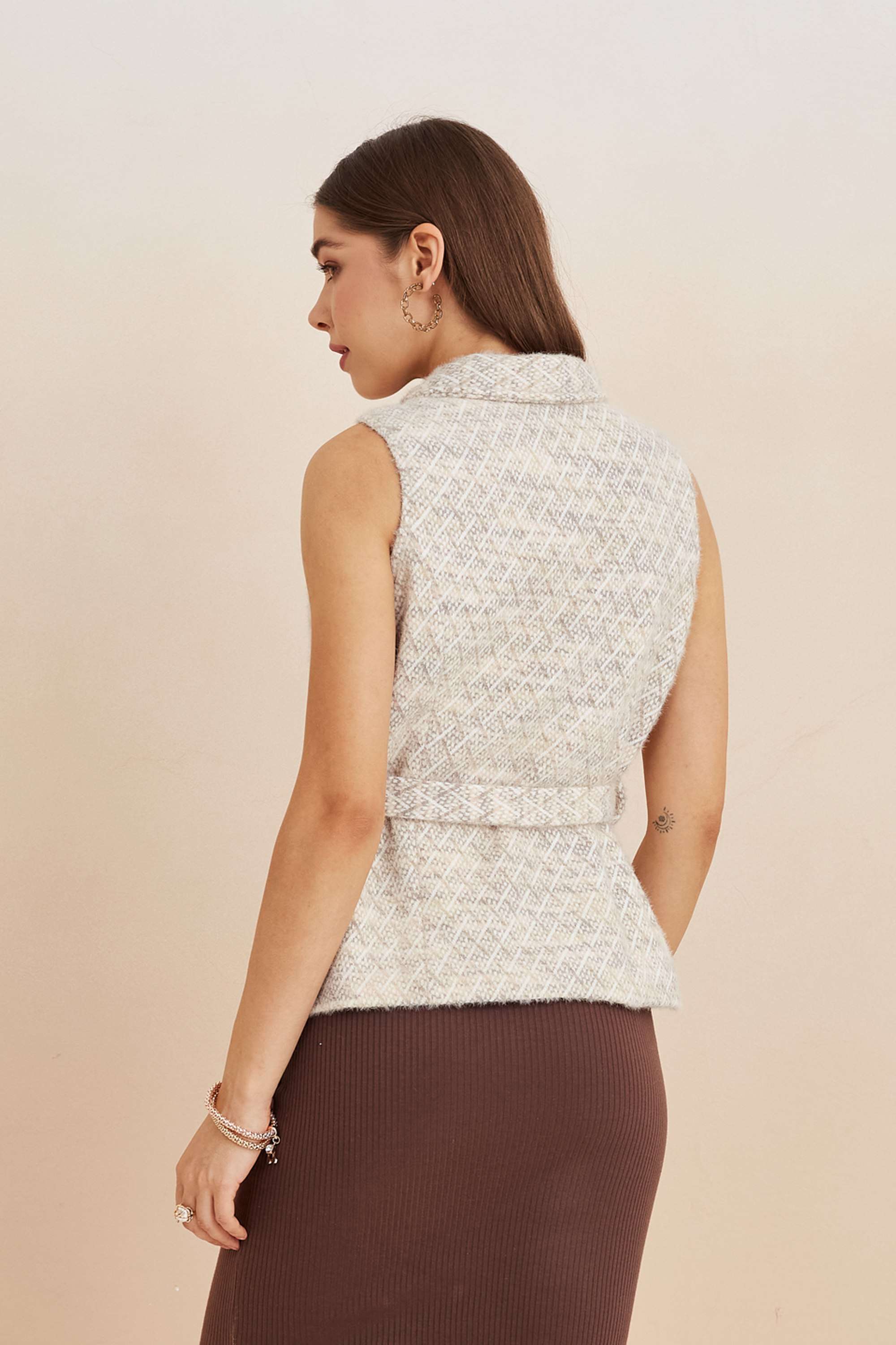 Solid-Nylon-Collared-Women-s-Cardigan