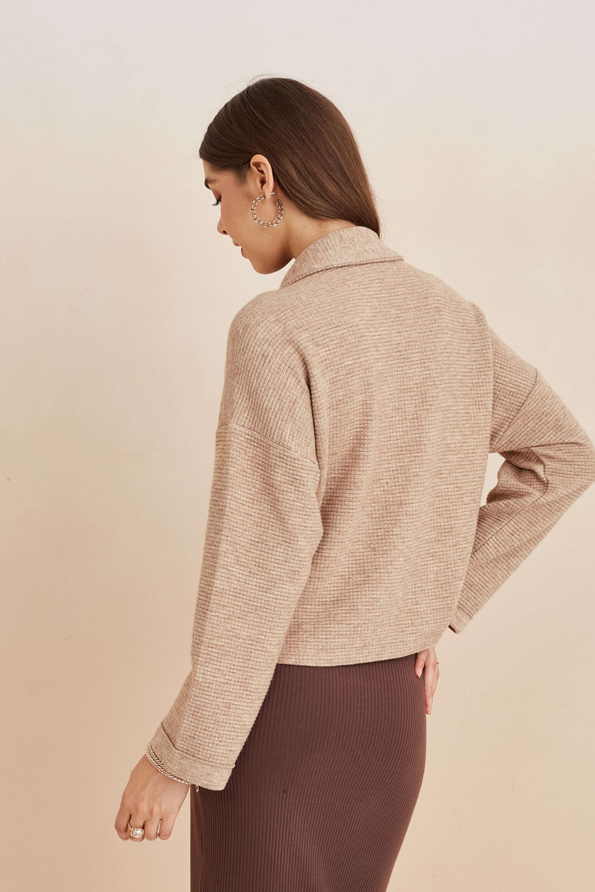 Solid-Rayon-Collared-Women-s-Sweatshirt