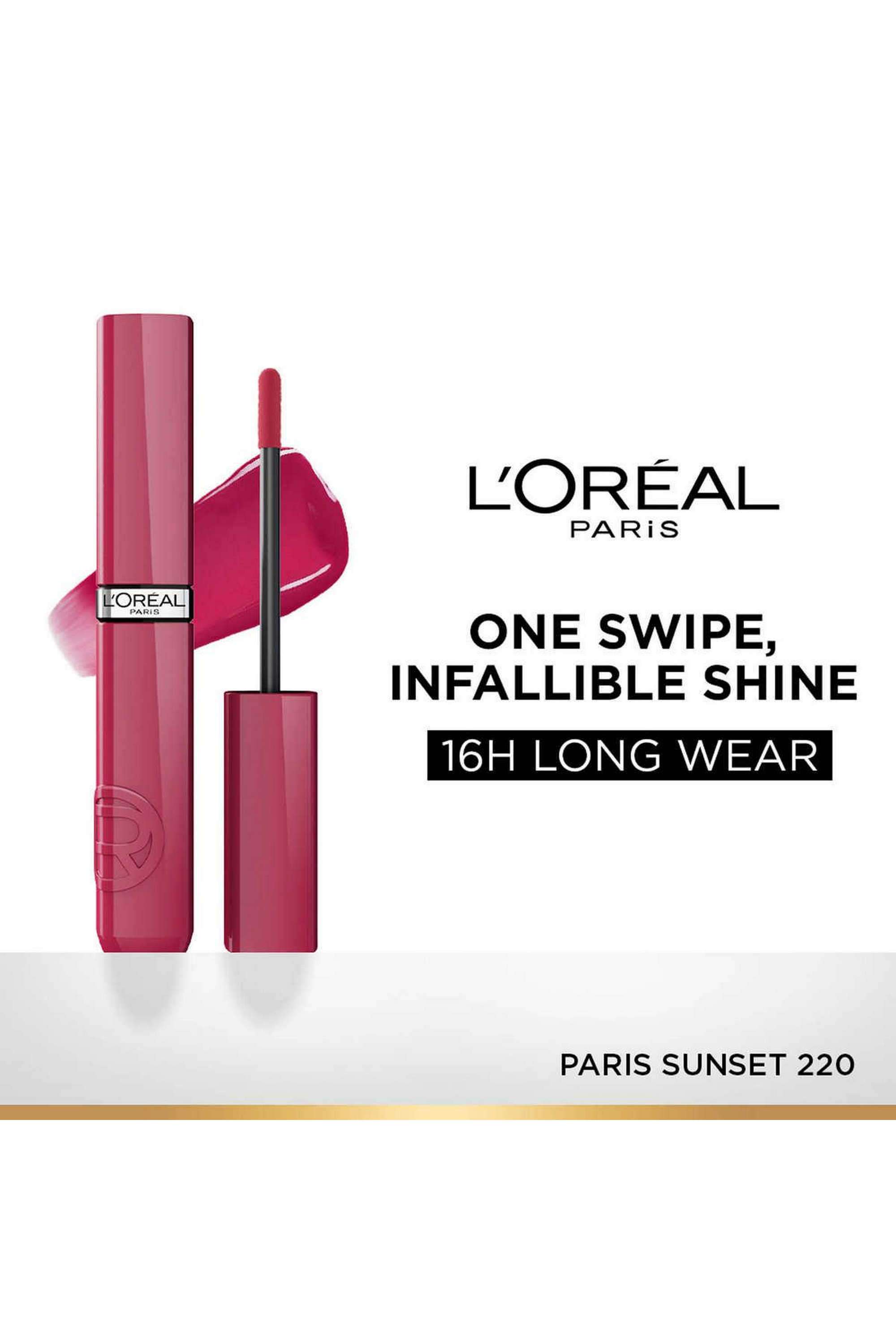 Infallible-Laque-Resistance-Lacquer-Like-Shine -16H-Longwear-Liquid-Lipstick---220-Paris-Sunset -4-ml
