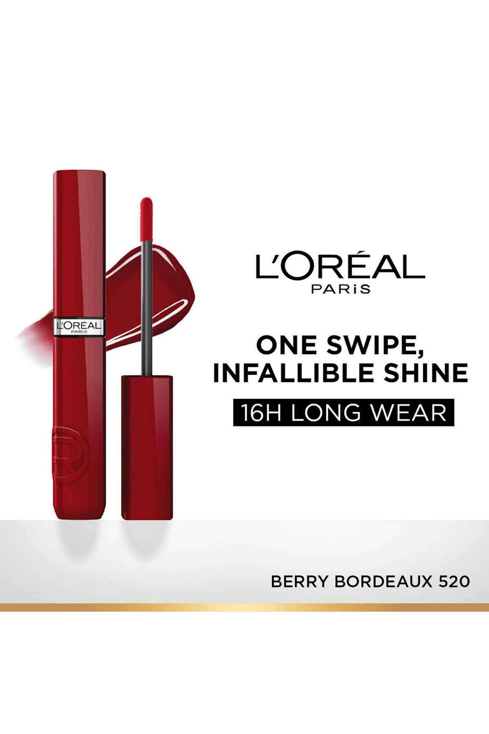Infallible-Laque-Resistance-Lacquer-Like-Shine -16H-Longwear-Liquid-Lipstick---520-Berry-Bordeaux -4-ml