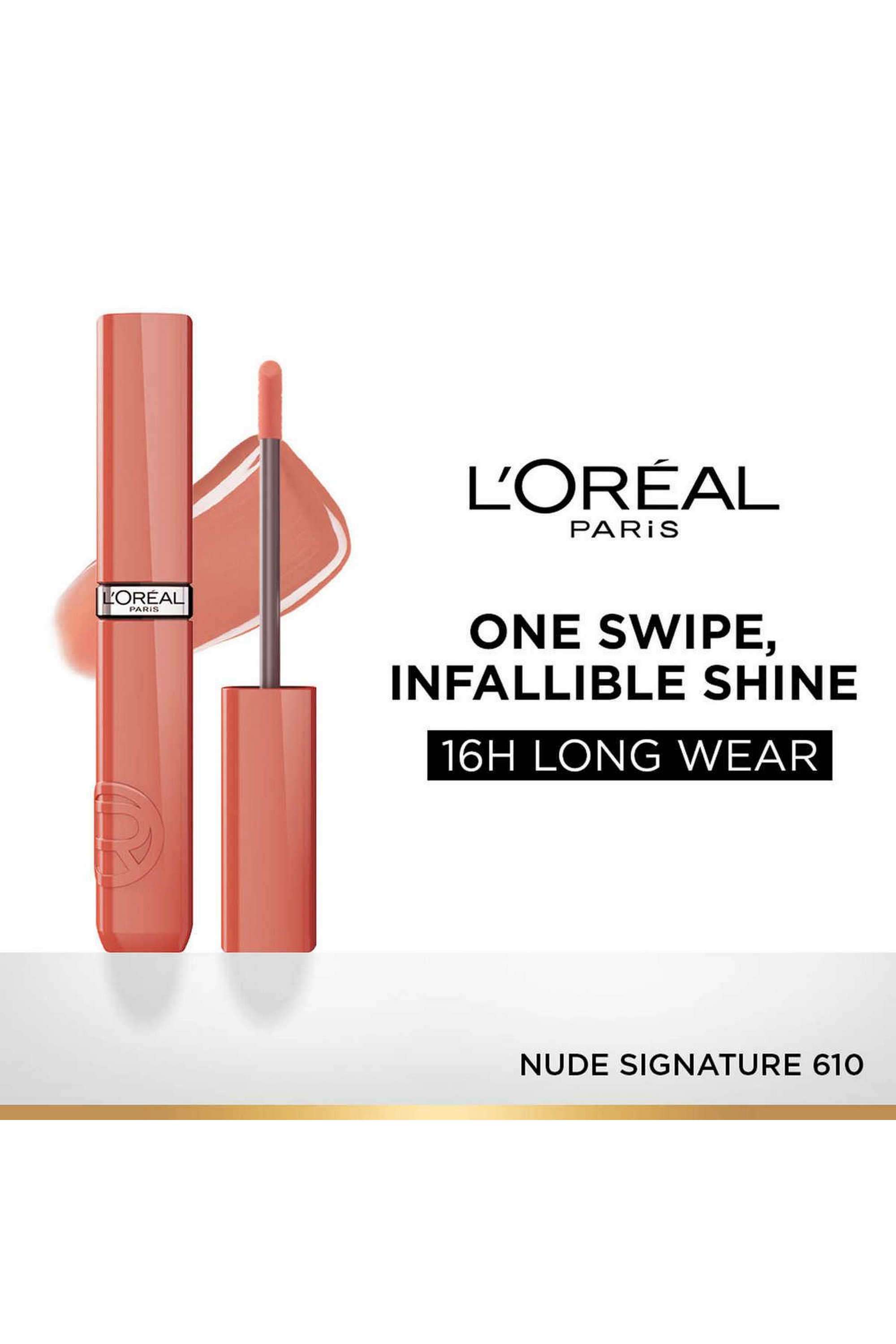 Infallible-Laque-Resistance-Lacquer-Like-Shine -16H-Longwear-Liquid-Lipstick---610-Nude-Signature -4-ml