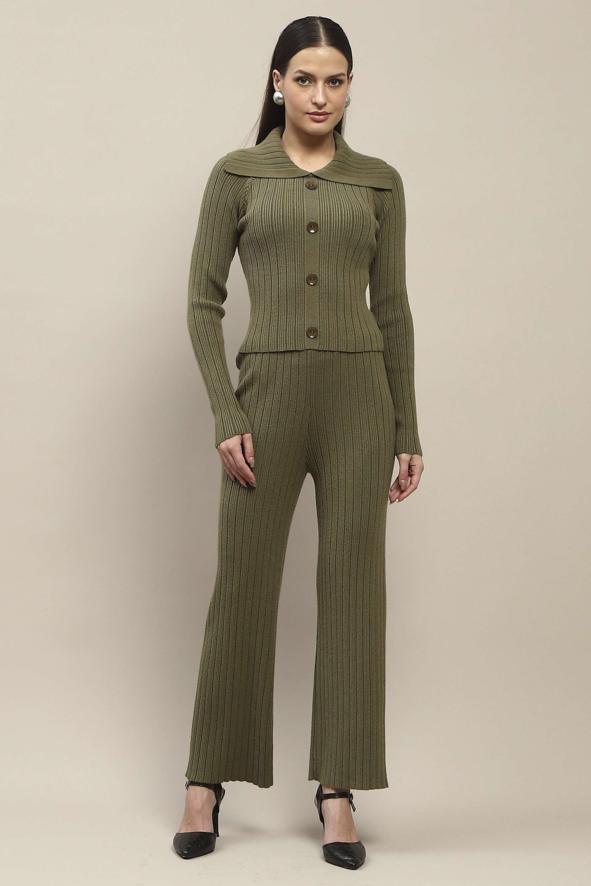 Solid-Viscose-Round-Neck-Women-s-Casual-Wear-Co-Ord-Set