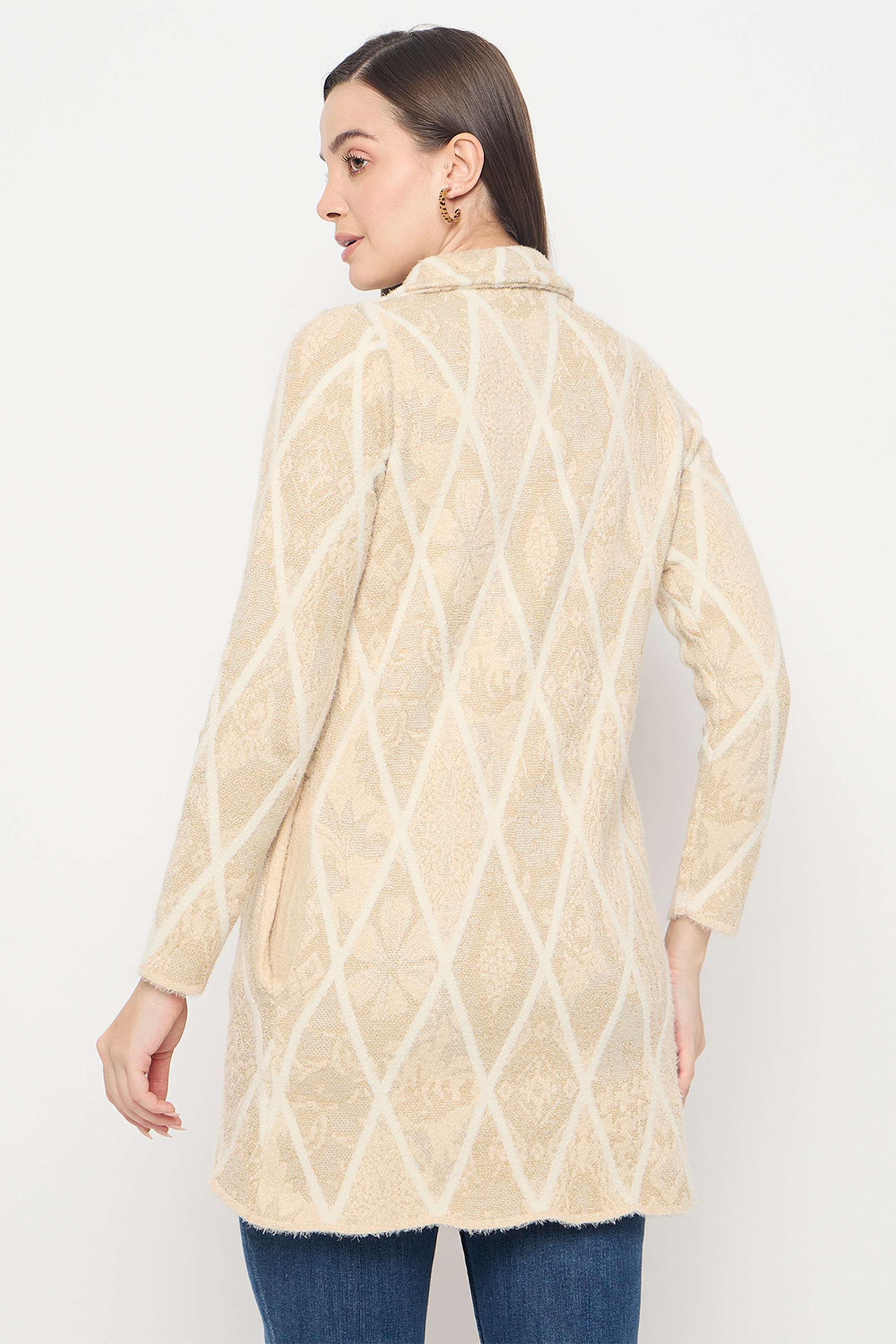 Geometric-Print-Acrylic-Collared-Women-s-Cardigan