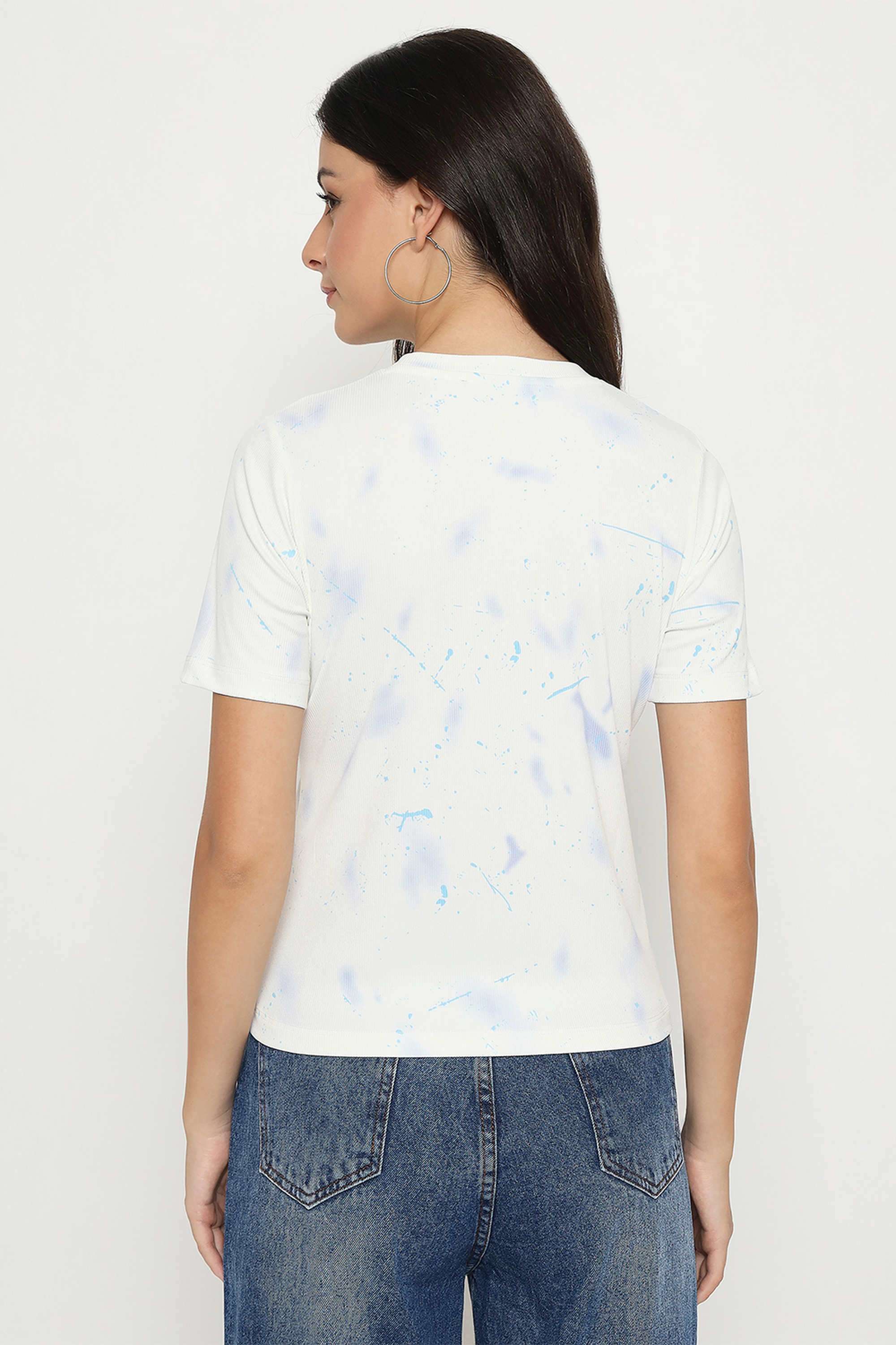 Typographic-Polyester-Round-Neck-Women-s-T-Shirt