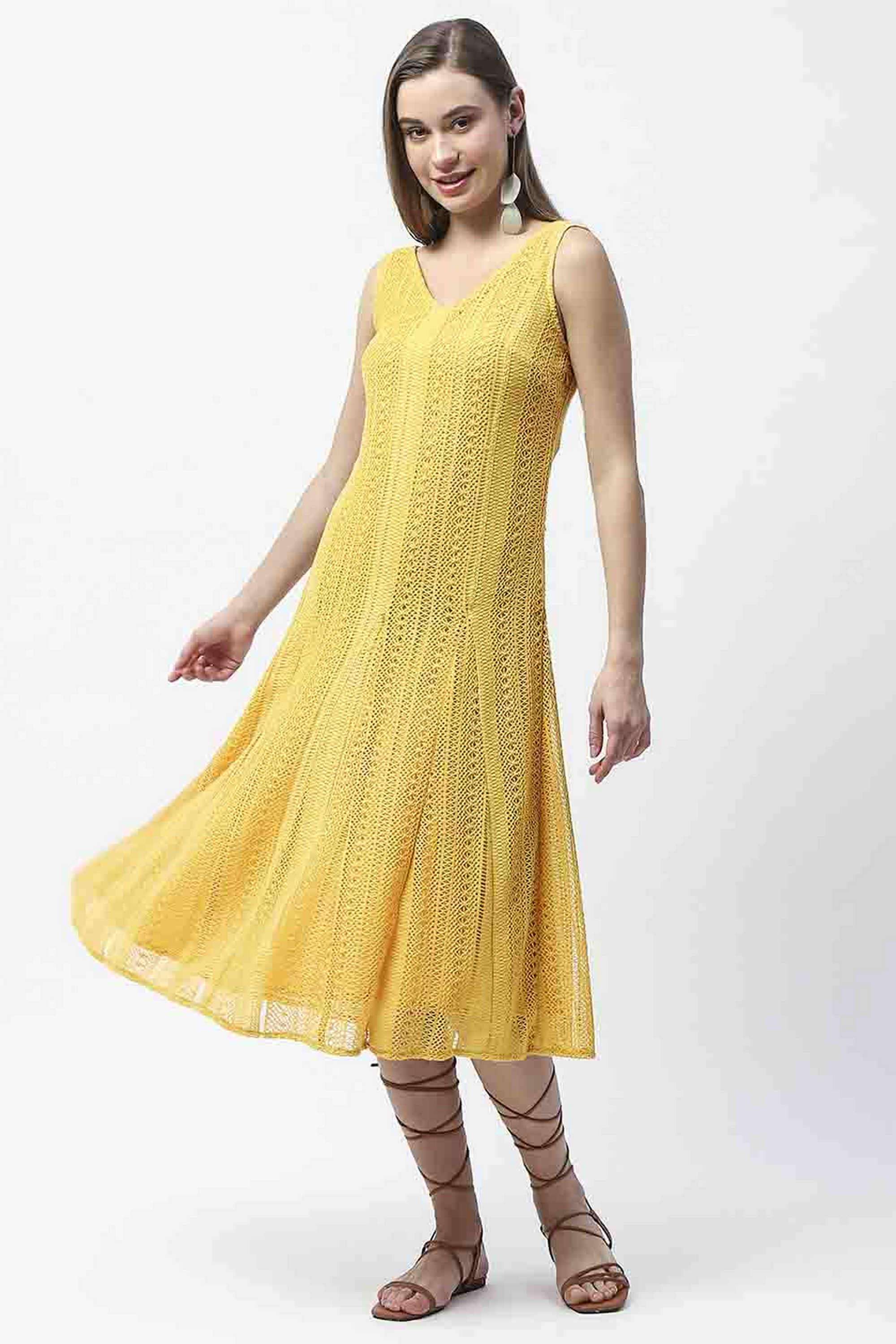 Solid-Cotton-V-Neck-Women-s-Dress