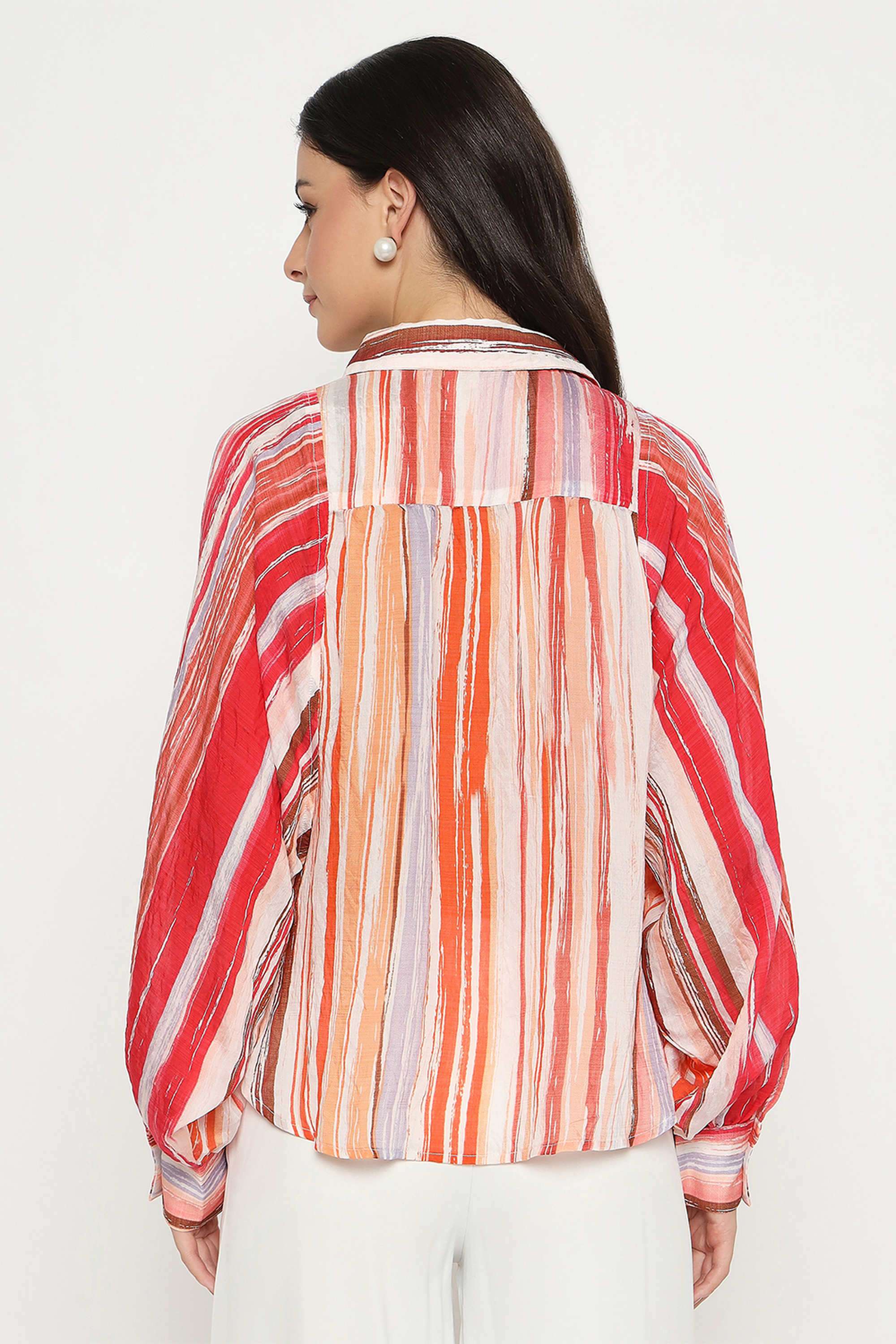 Abstract-Classic-Collar-Viscose-Women-s-Casual-Wear-Shirt