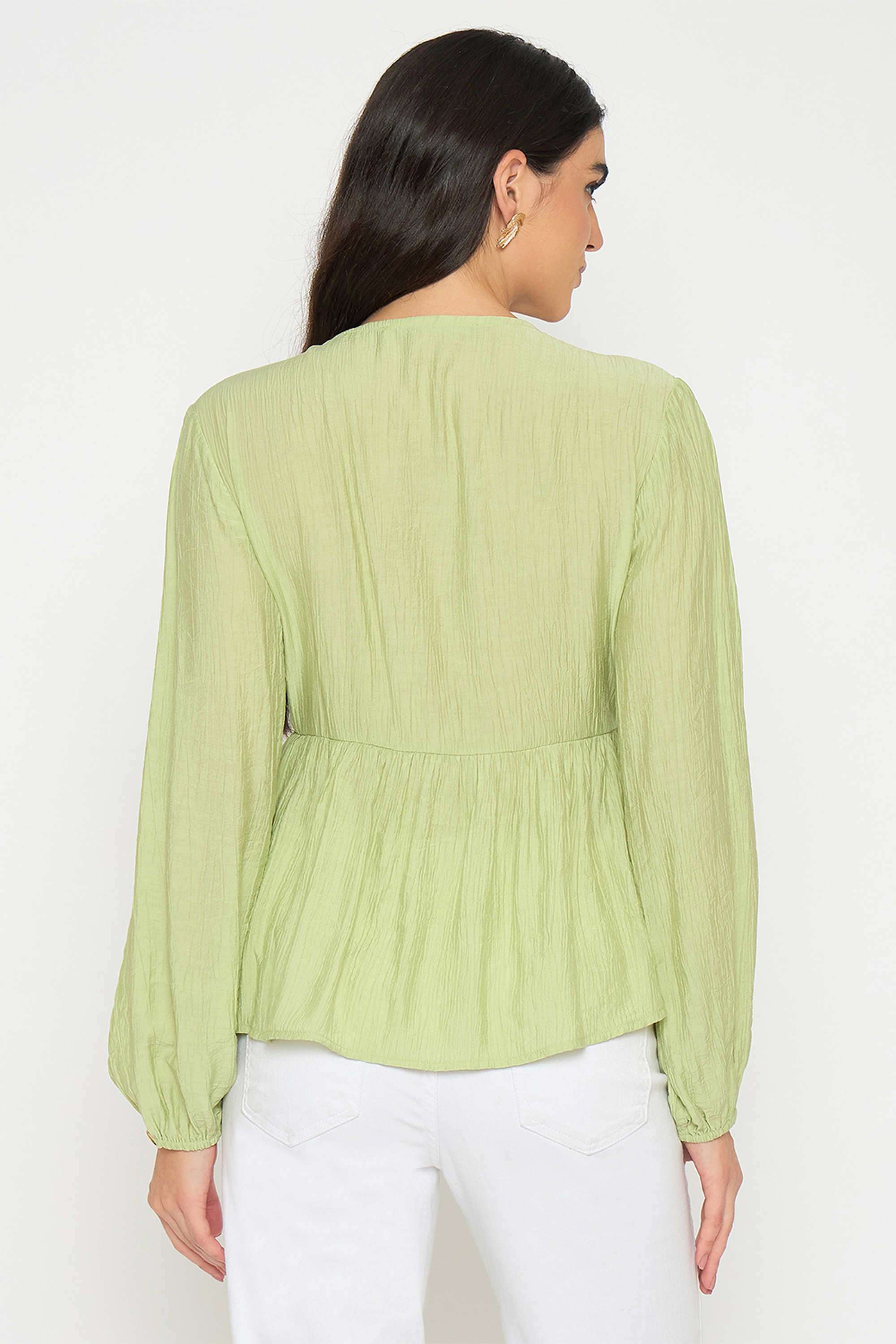 Solid-Rayon-V-Neck-Women-s-Top