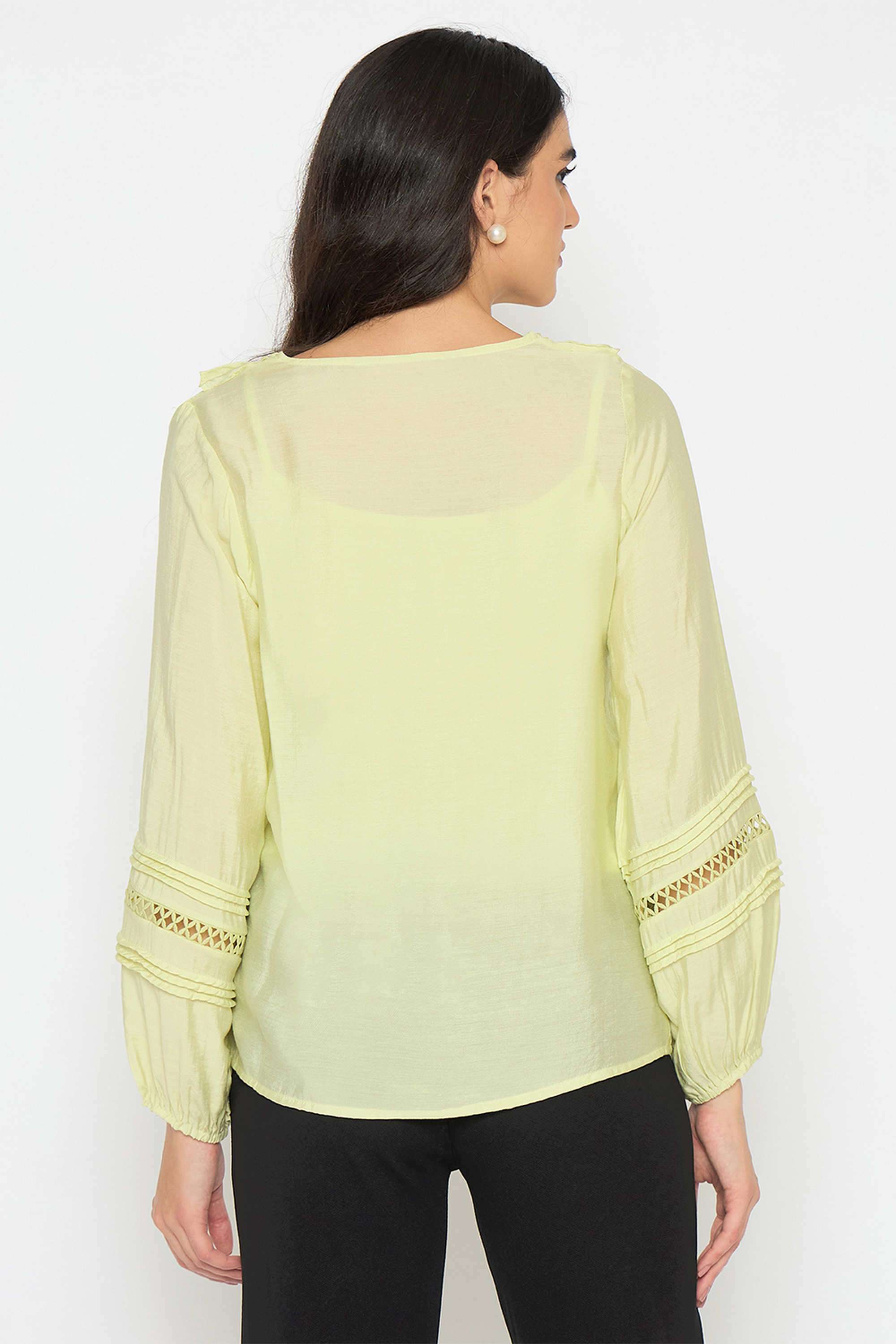 Solid-Viscose-V-Neck-Women-s-Top