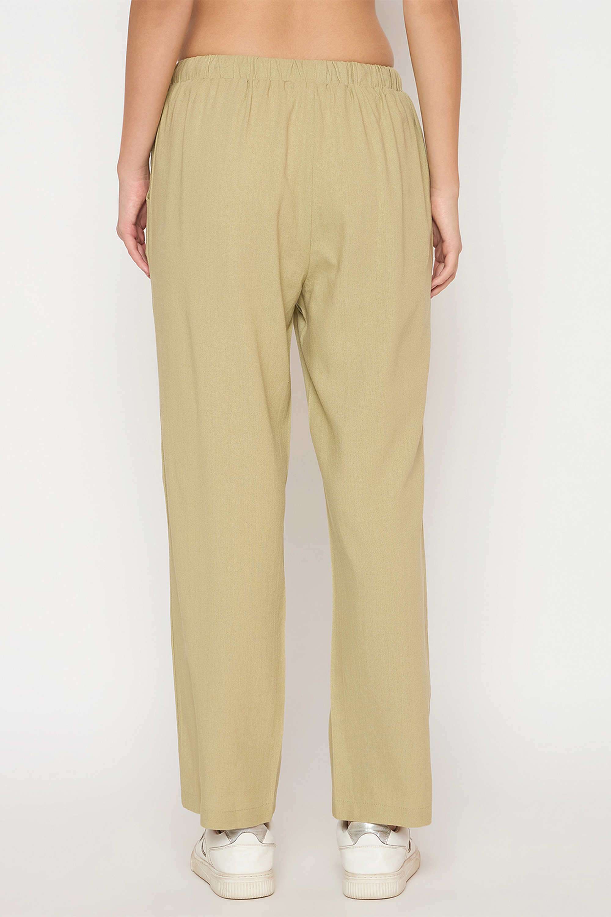 Solid-Straight-Fit-Rayon-Women-s-Casual-Wear-Trousers
