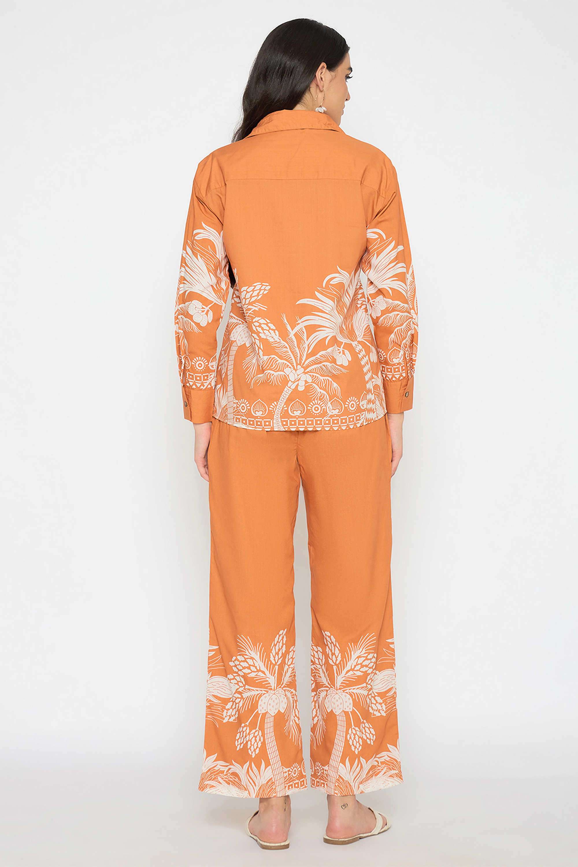 Botanical-Printed-Ankle-Length-Cotton-Women-s-Co-Ord-Set