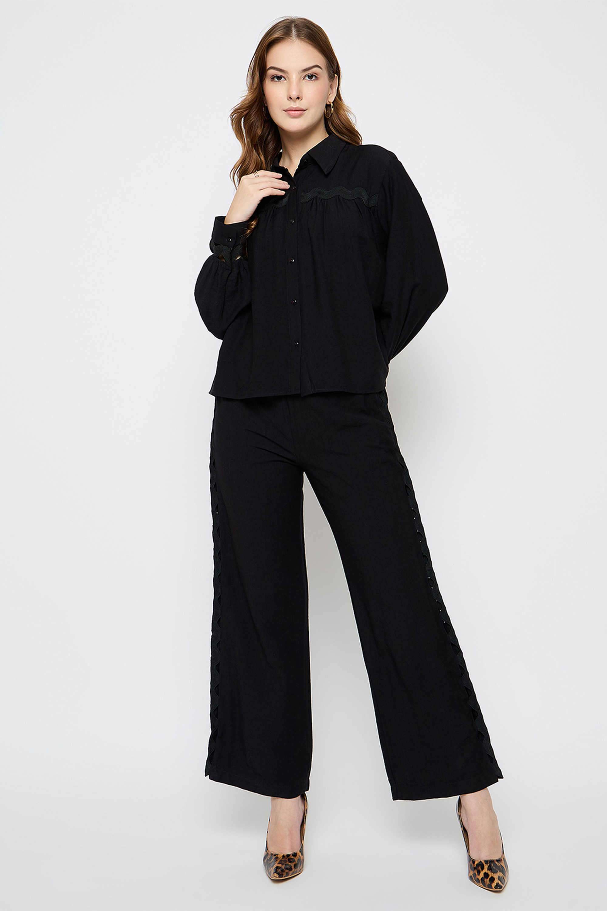 Solid-Rayon-Women-s-Casual-Wear-Co-Ord-Set