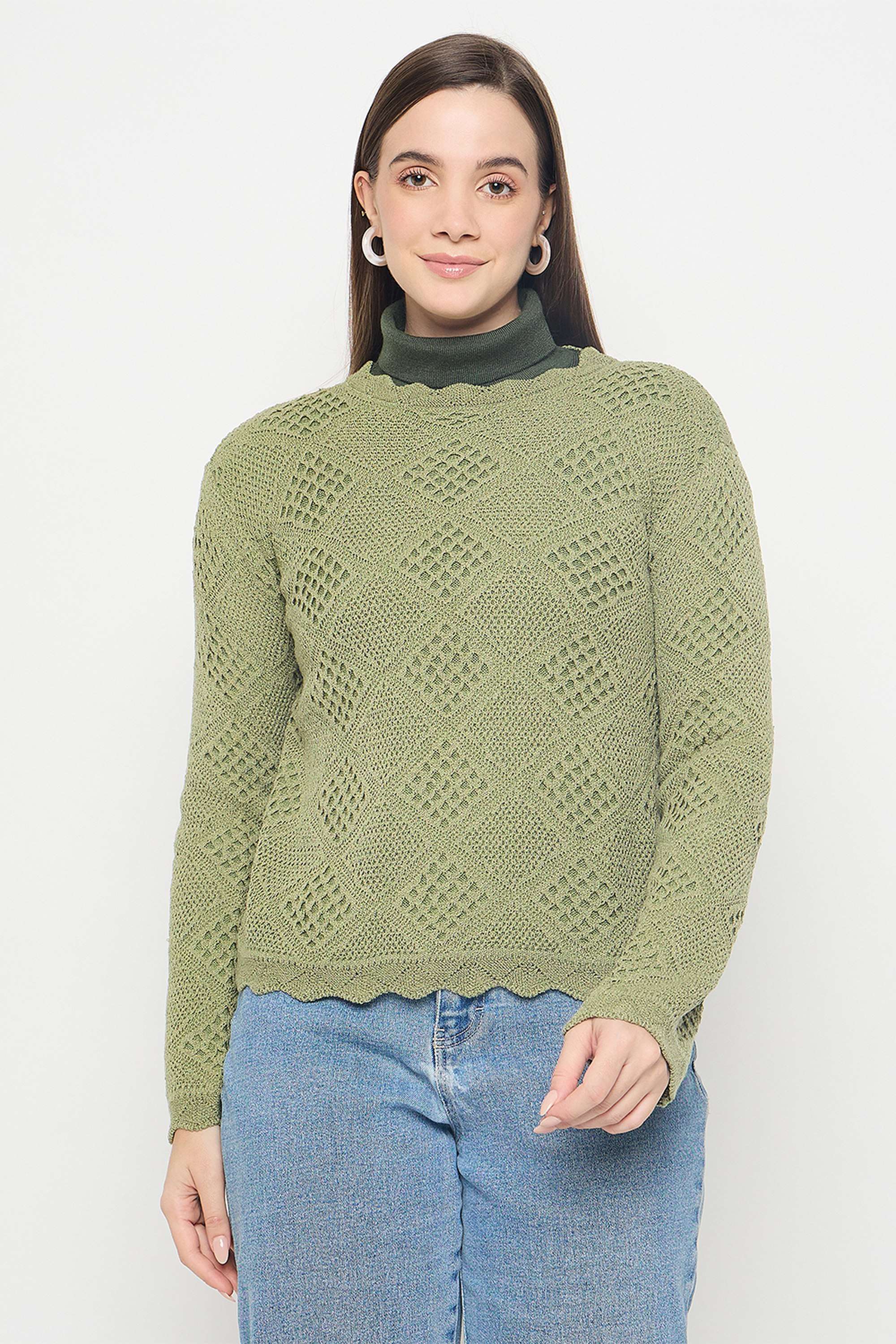 Textured-Acrylic-Round-Neck-Women-s-Top