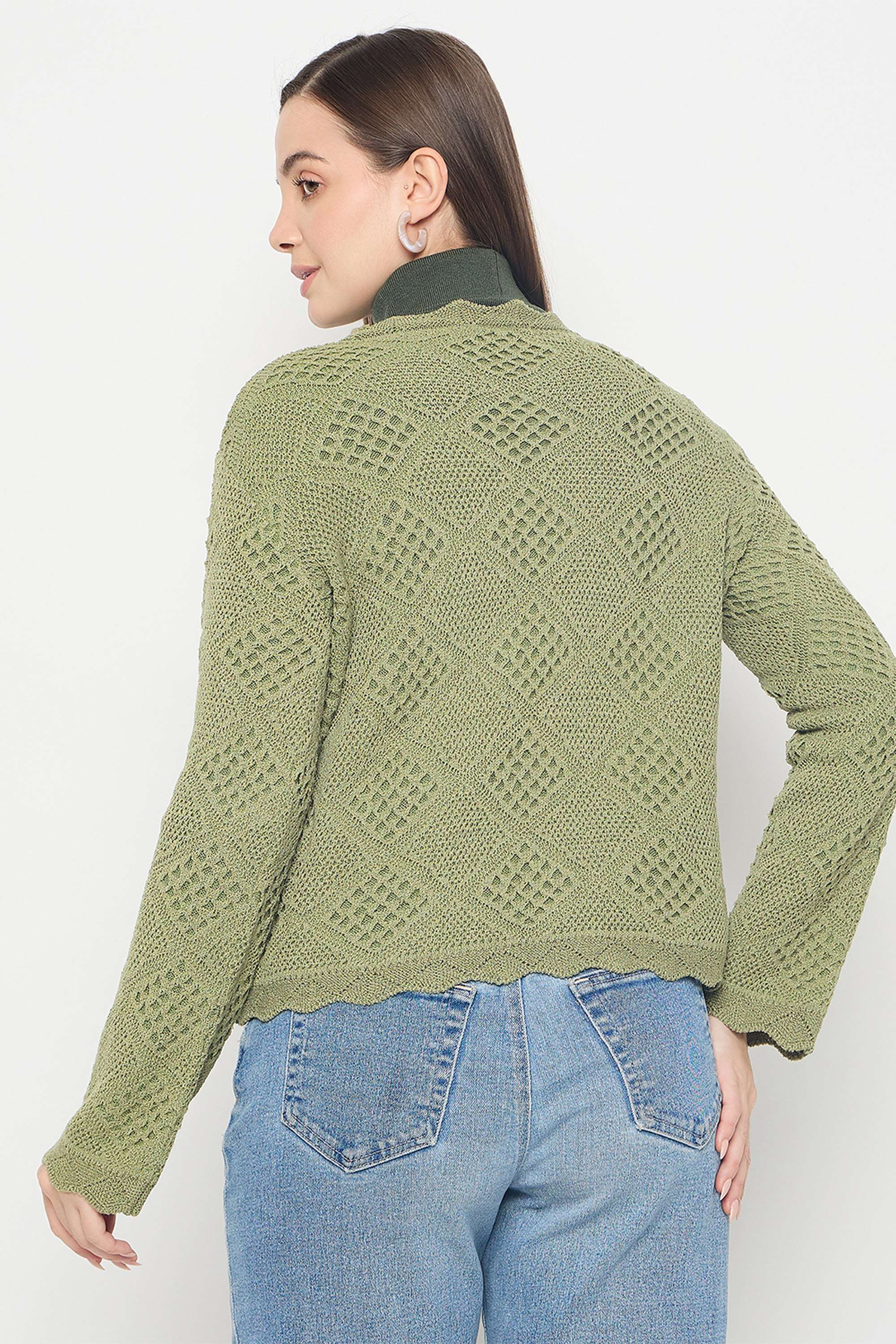 Textured-Acrylic-Round-Neck-Women-s-Top