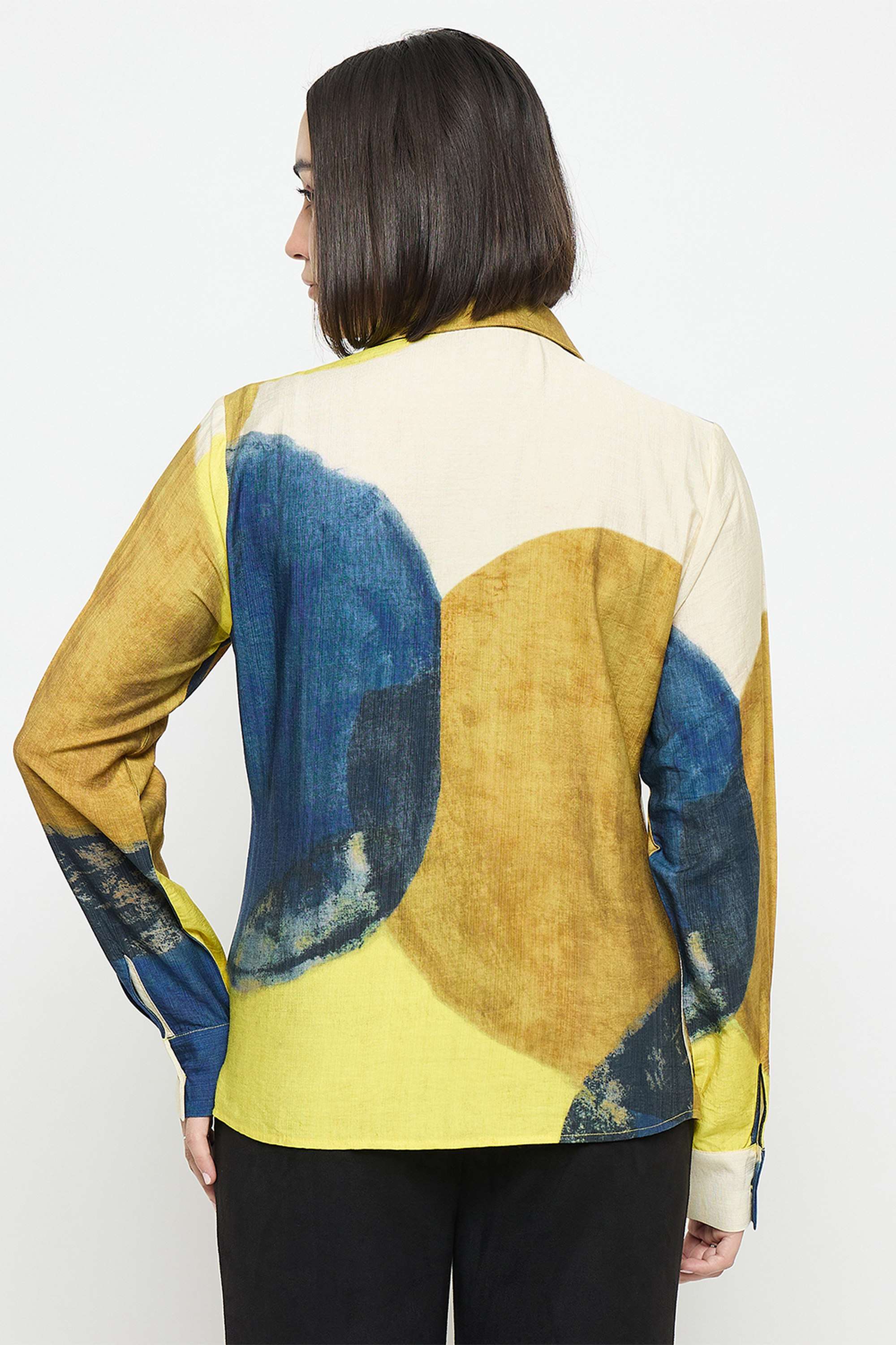 Abstract-Collared-Rayon-Women-Casual-Wear-Shirt