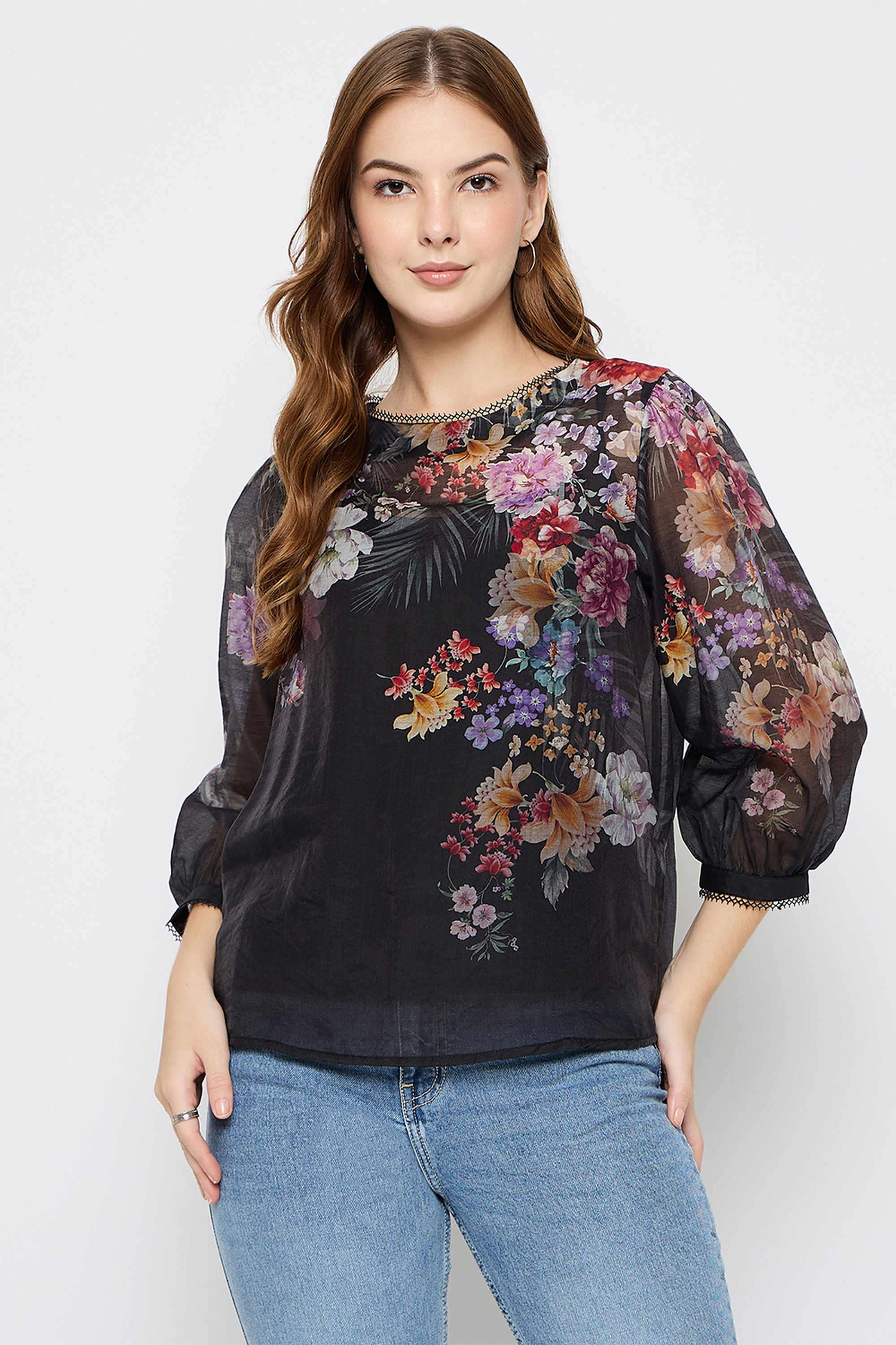 Floral-Nylon-Women-s-Top