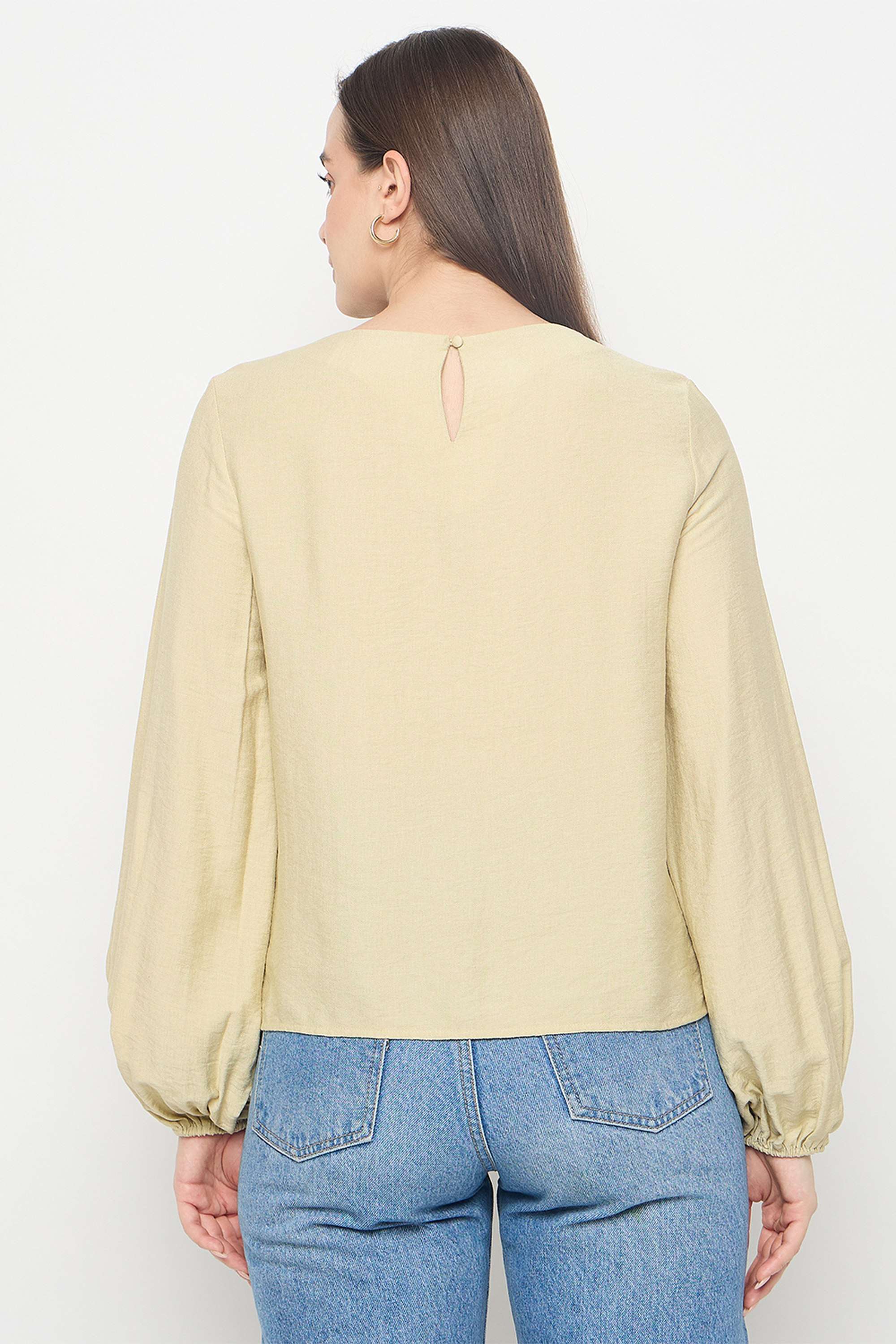 Floral-Rayon-Round-Neck-Women-s-Top