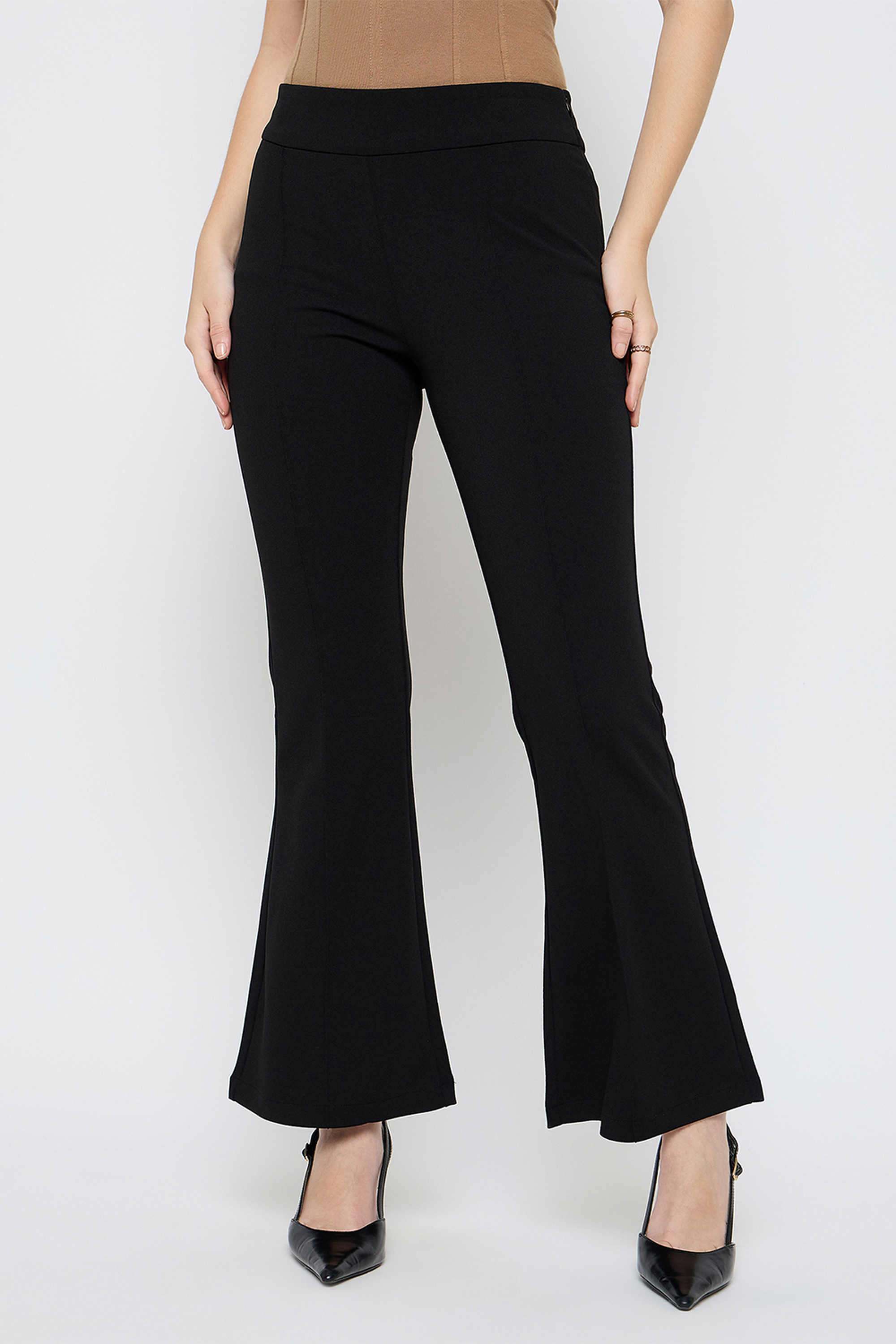 Solid-Relaxed-Fit-Polyester-Women-s-Casual-Wear-Trousers