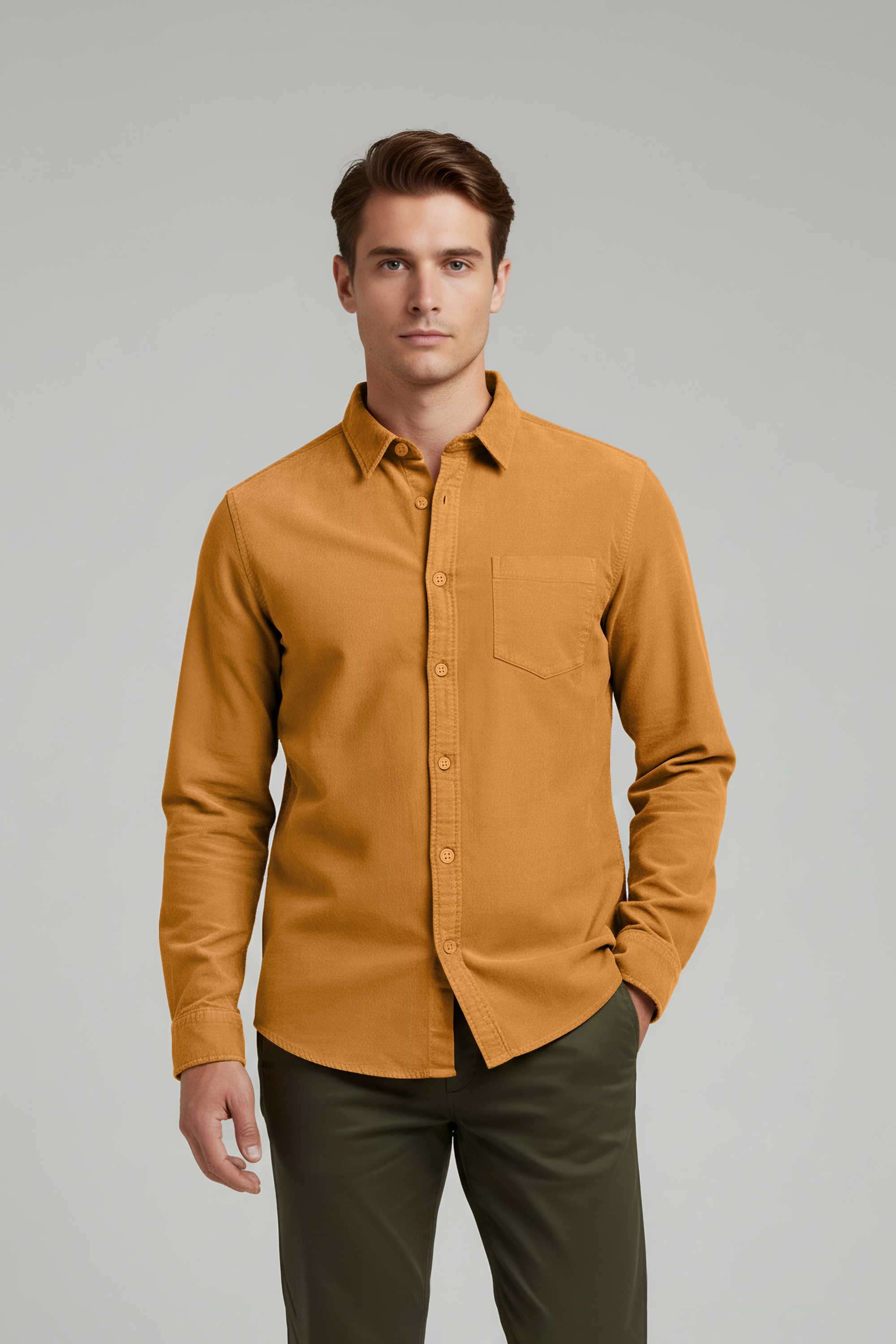 Solid-Cotton-Regular-Fit-Men-s-Casual-Shirt
