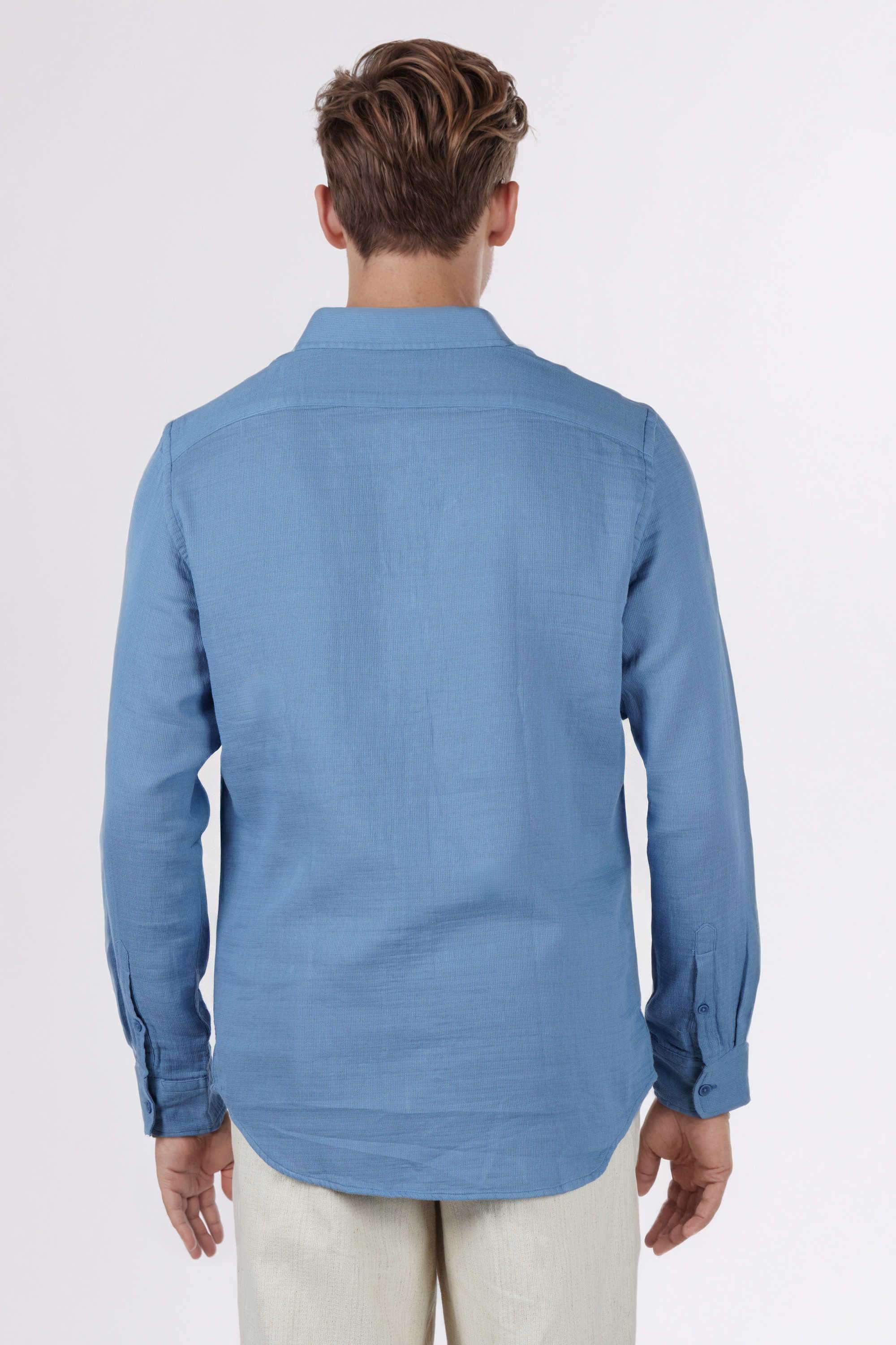 Solid-Cotton-Regular-Fit-Men-s-Casual-Wear-Shirt