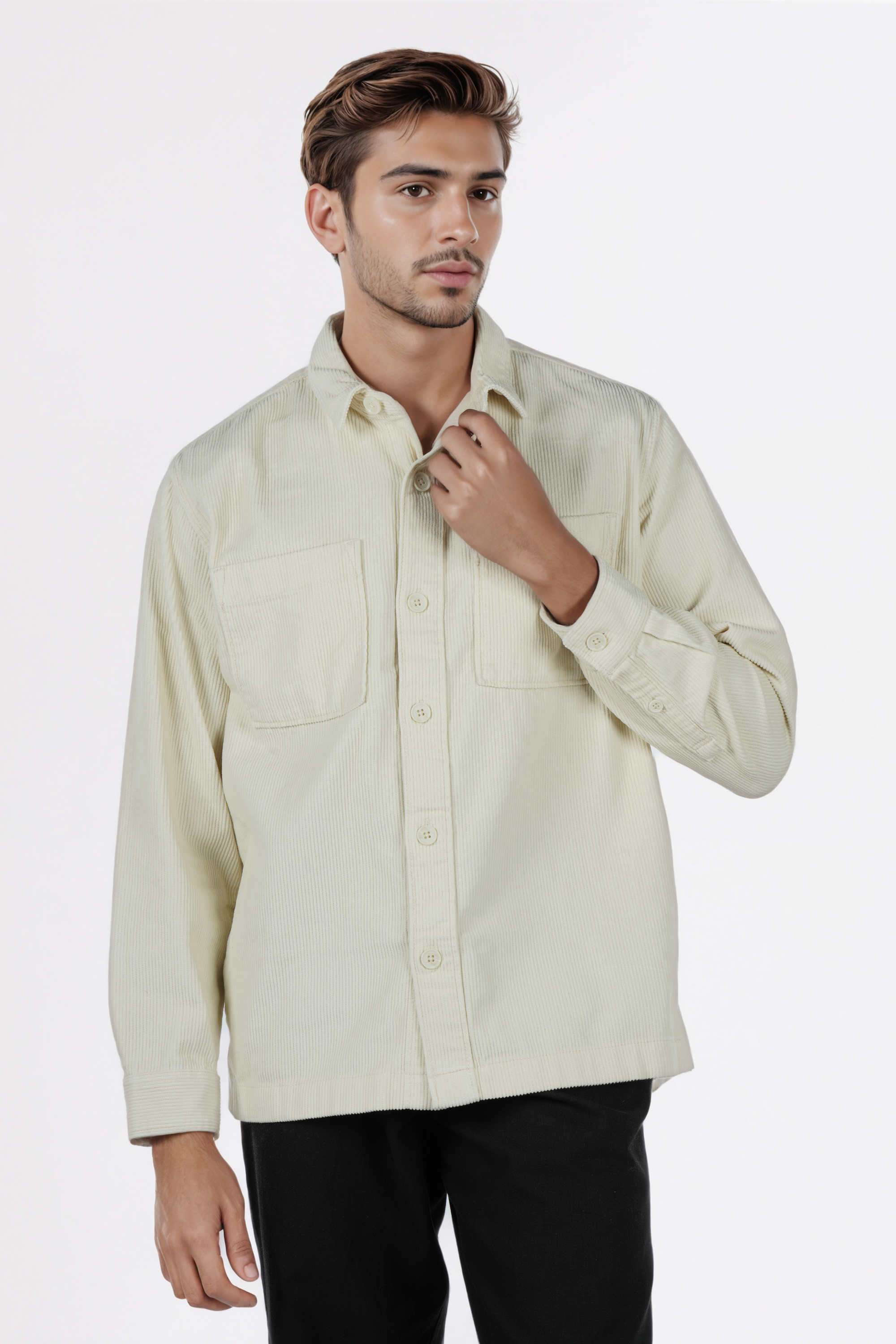 Solid-Cotton-Regular-Fit-Men-s-Casual-Wear-Shirt