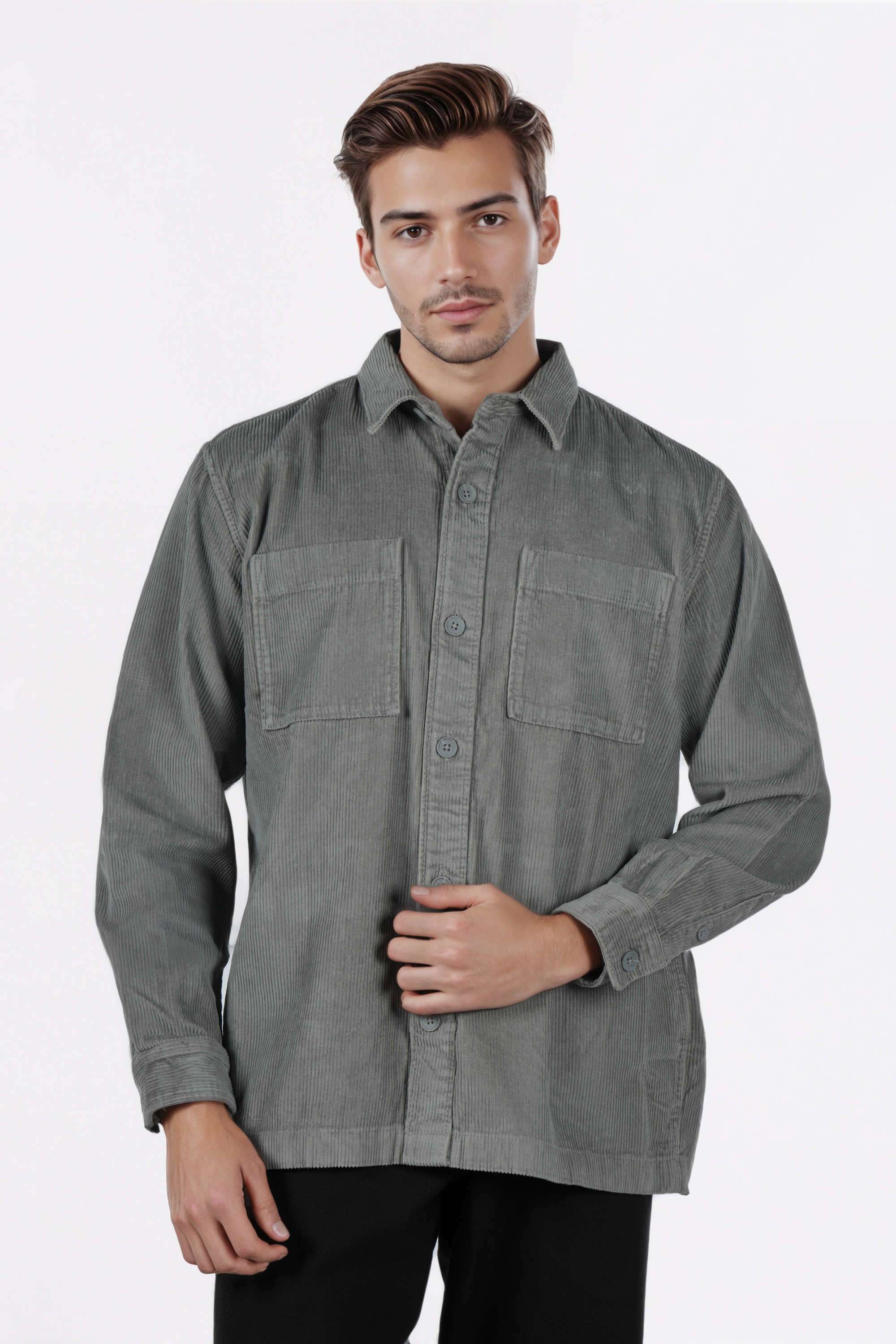 Solid-Cotton-Regular-Fit-Men-s-Casual-Wear-Shirt