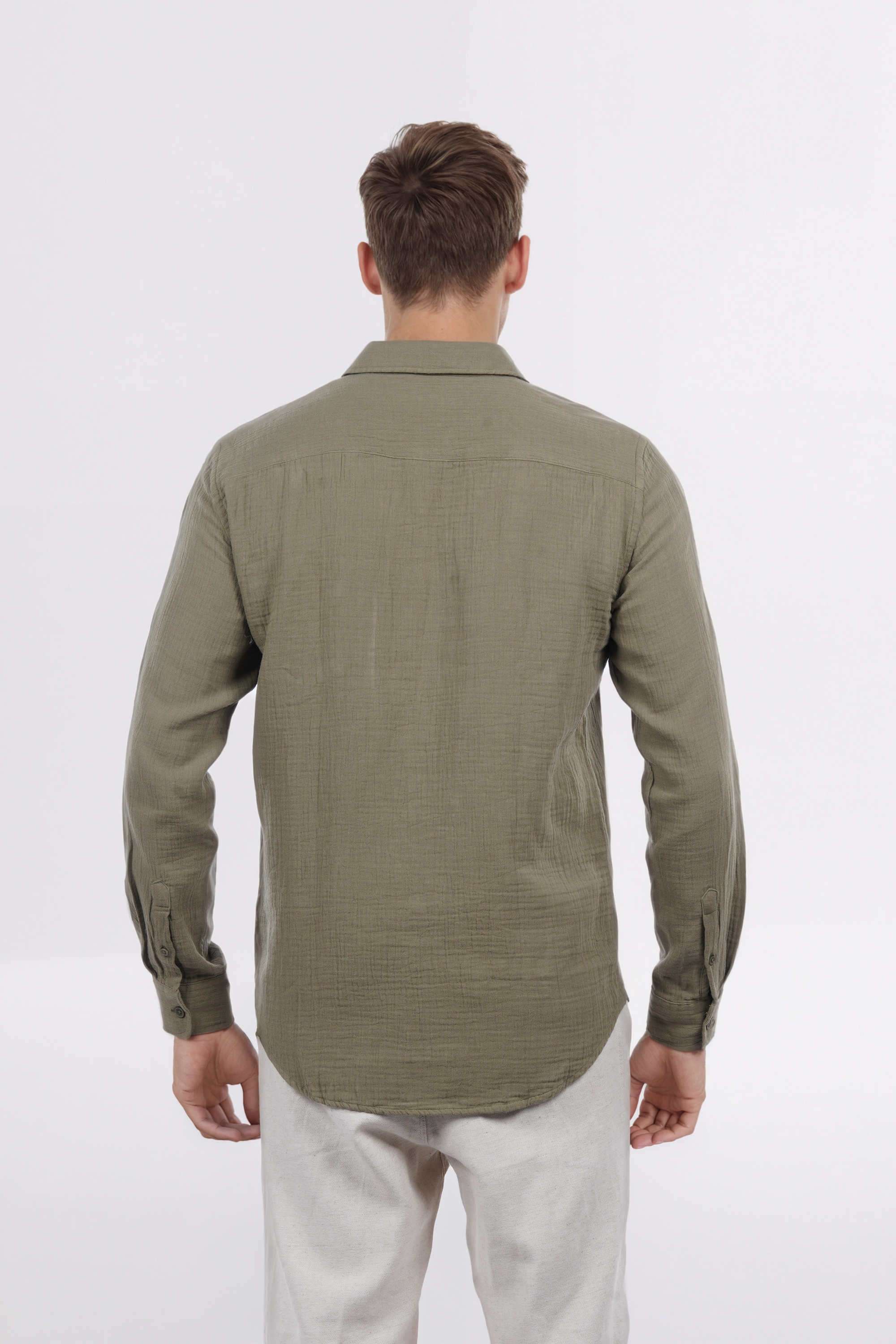 Solid-Cotton-Regular-Fit-Men-s-Casual-Wear-Shirt