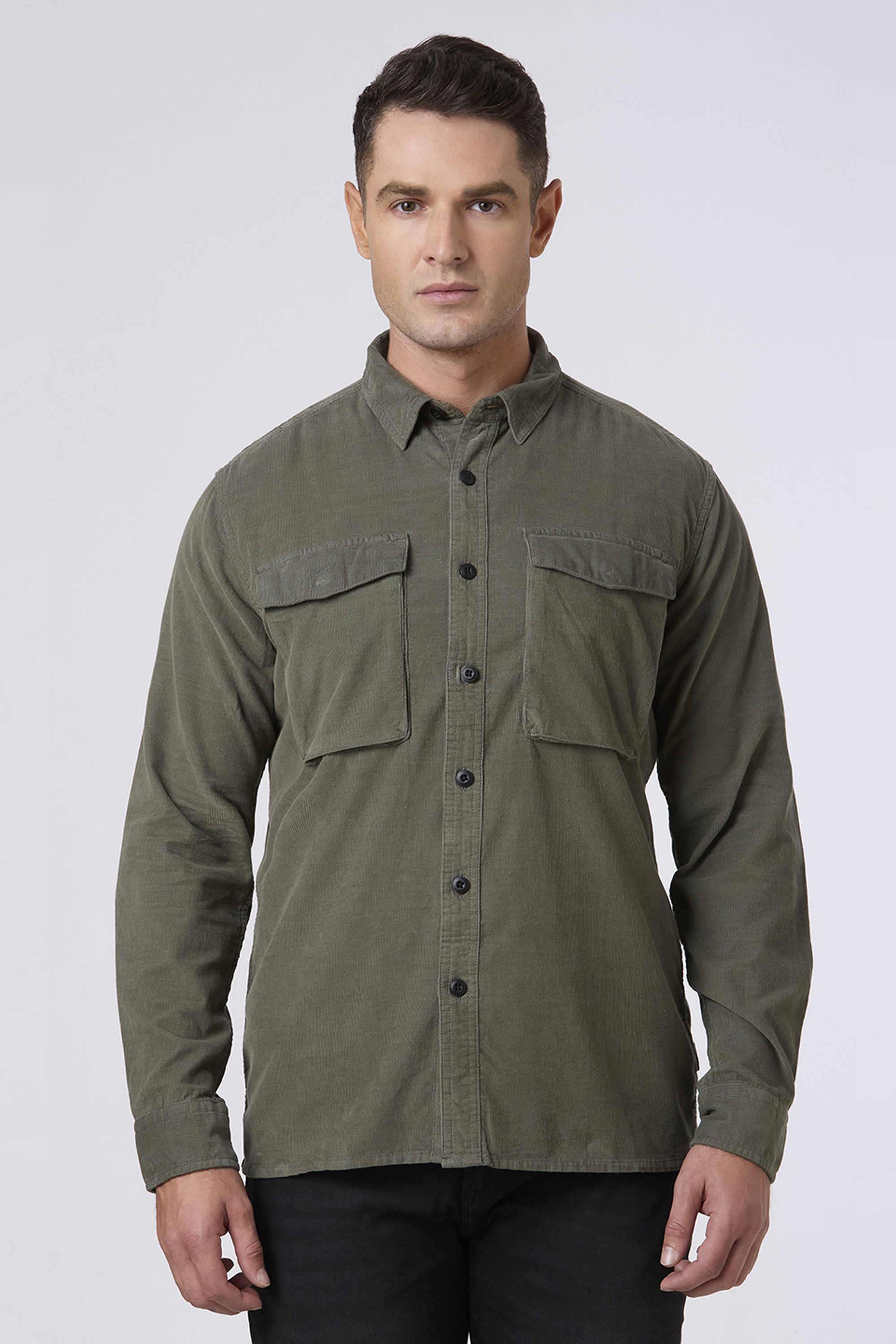 Solid-Cotton-Regular-Fit-Men-Casual-Shirt