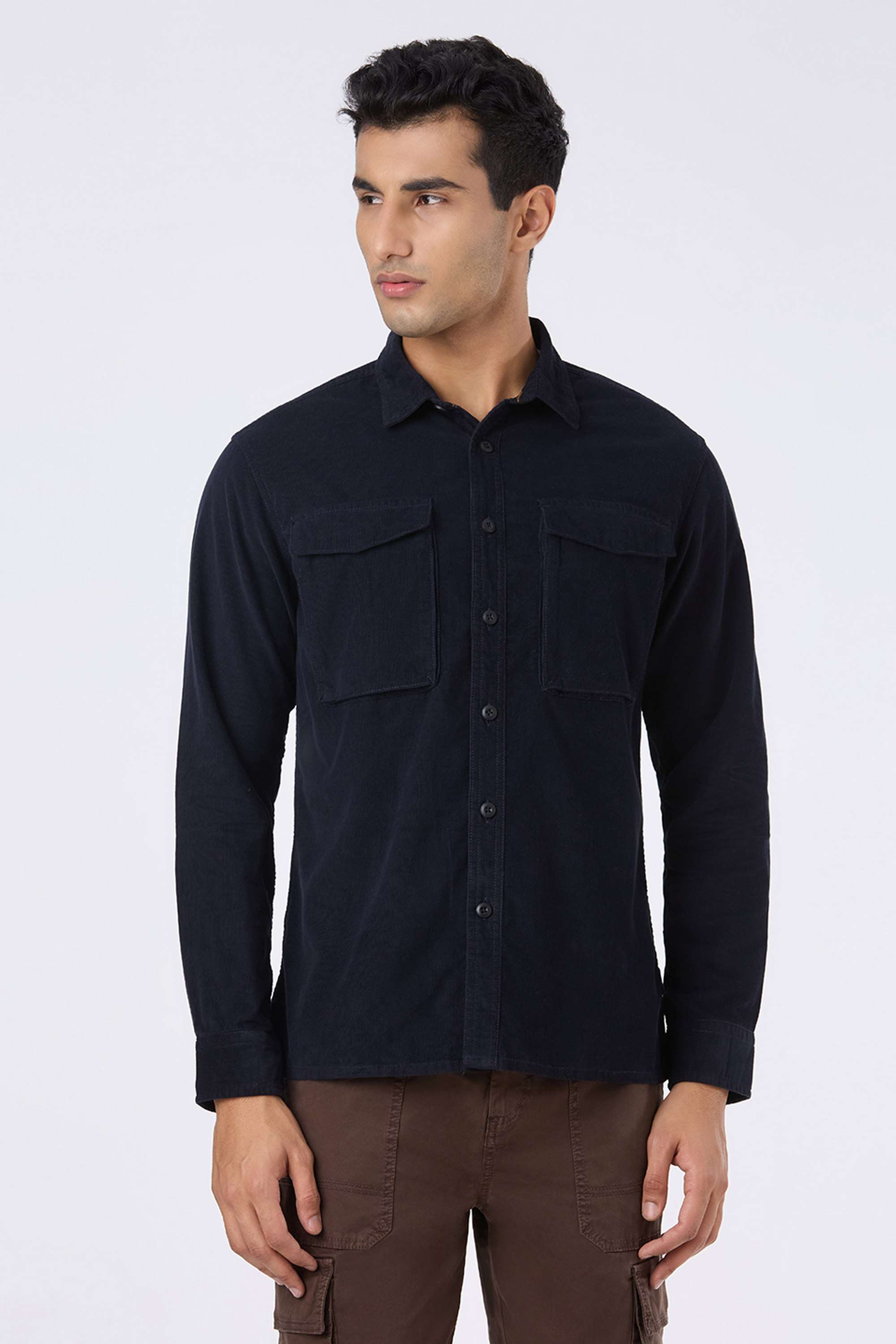 Solid-Cotton-Regular-Fit-Men-s-Shirt
