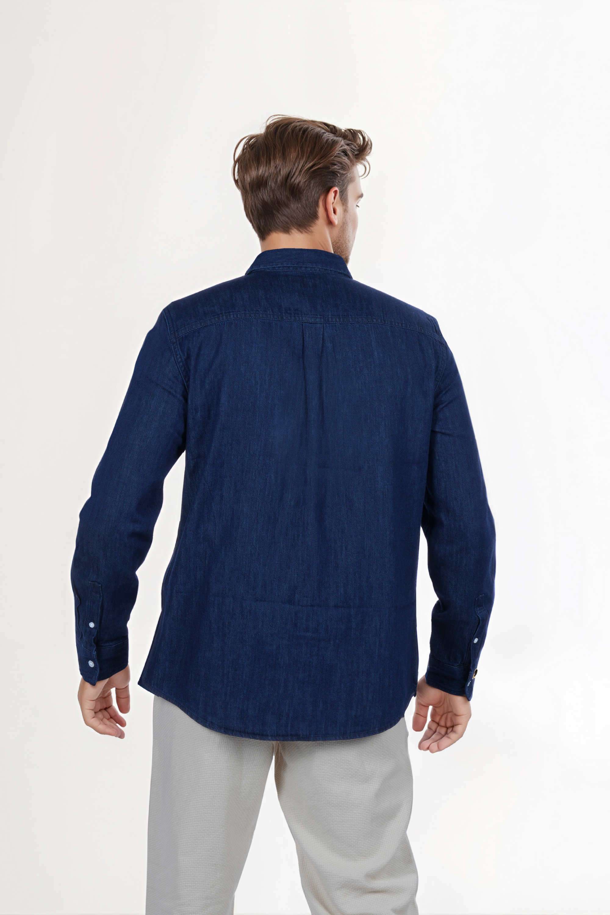 Solid-Cotton-Regular-Fit-Men-s-Casual-Wear-Shirt