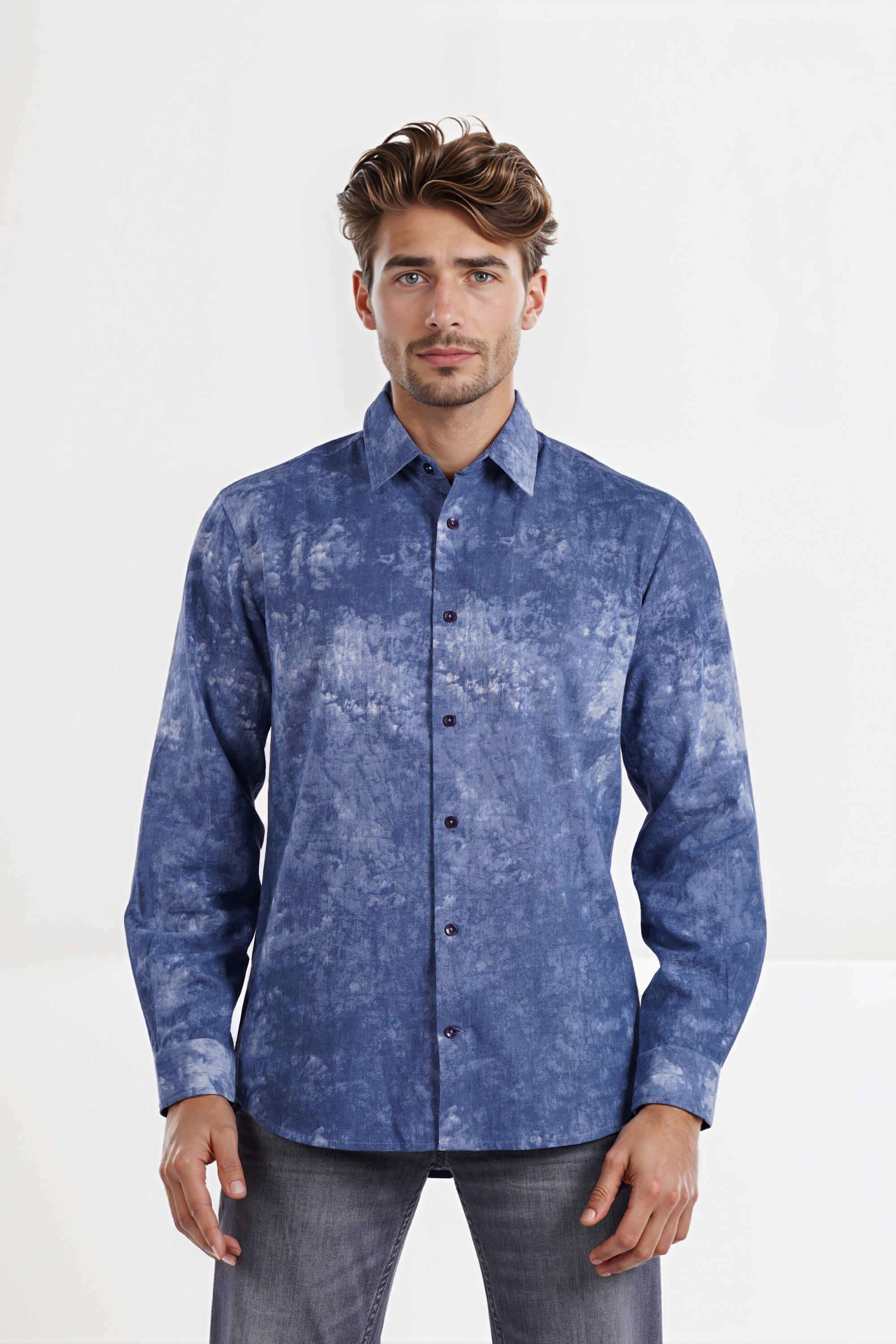 Printed-Cotton-Linen-Blend-Regular-Fit-Men-s-Casual-Wear-Shirt