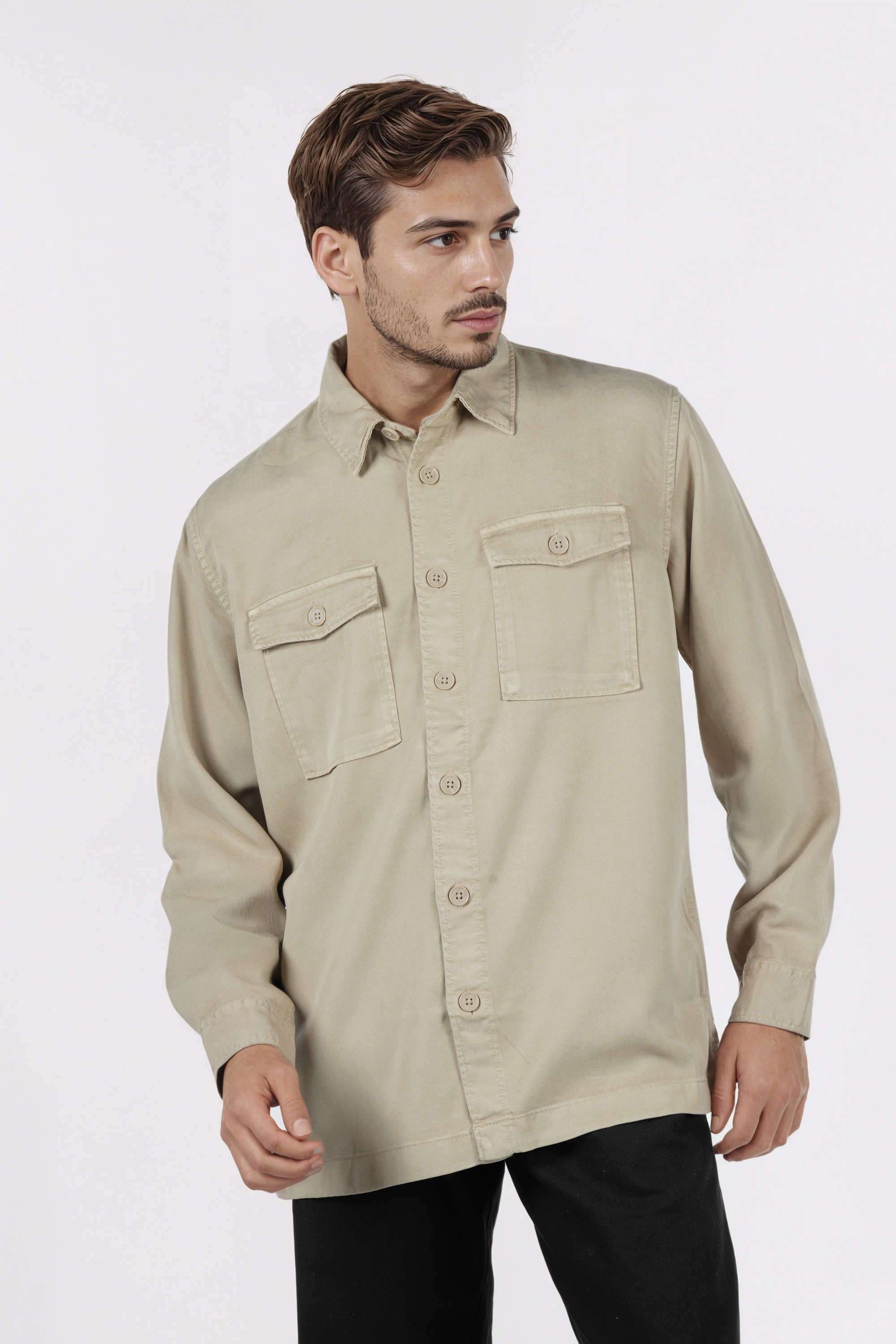 Solid-Cotton-Regular-Fit-Men-s-Casual-Wear-Shirt