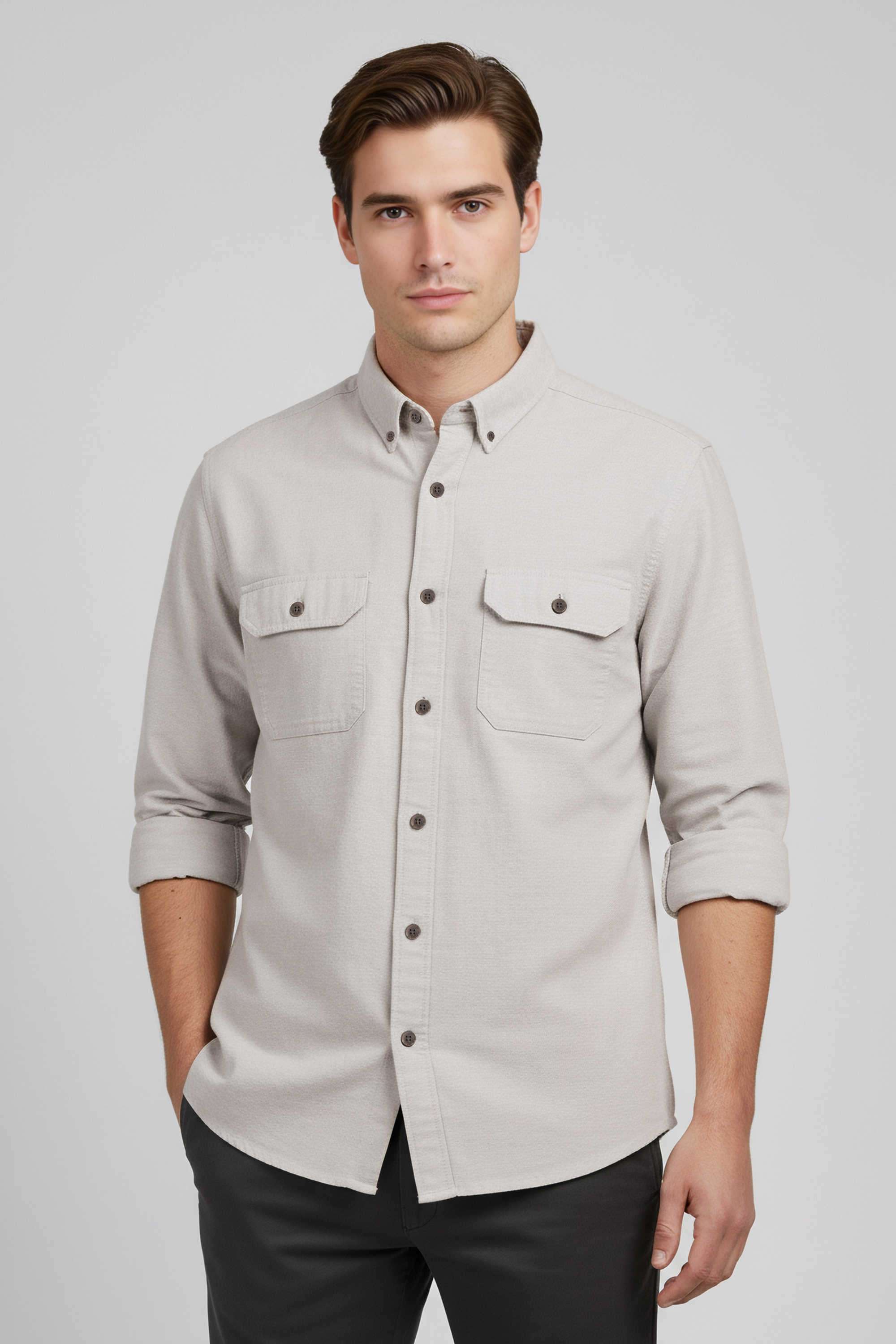 Solid-Cotton-Regular-Fit-Men-s-Casual-Shirt